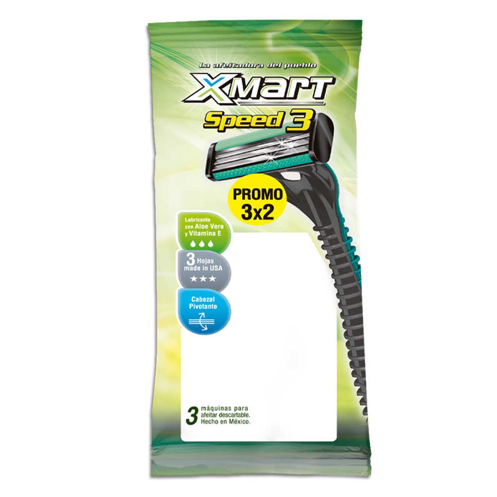 Xmart Maquina De Afeitar Speed3 Flowpack Men 3X2
