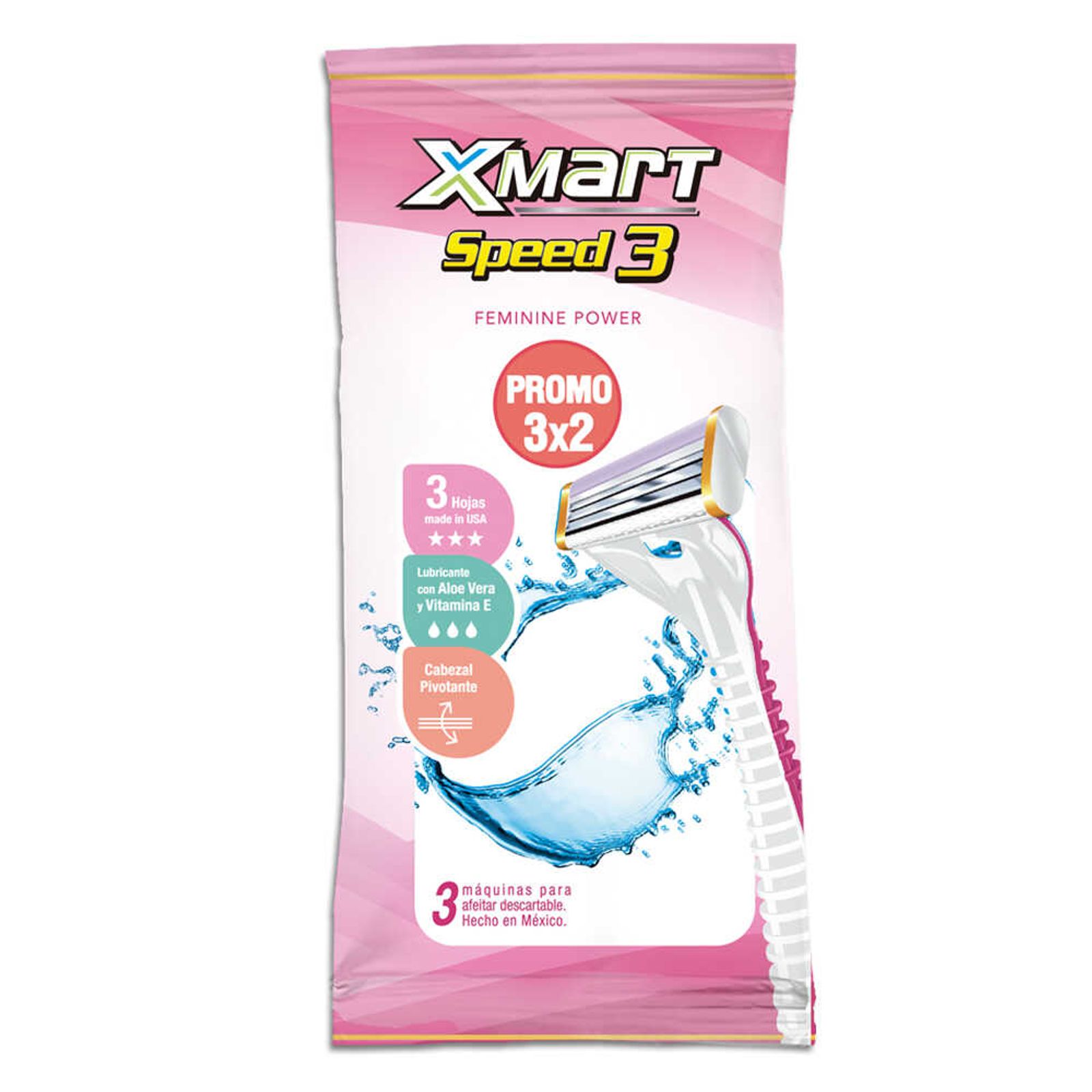 Xmart Maquina De Afeitar Speed3 Flowpack Woman 3X2