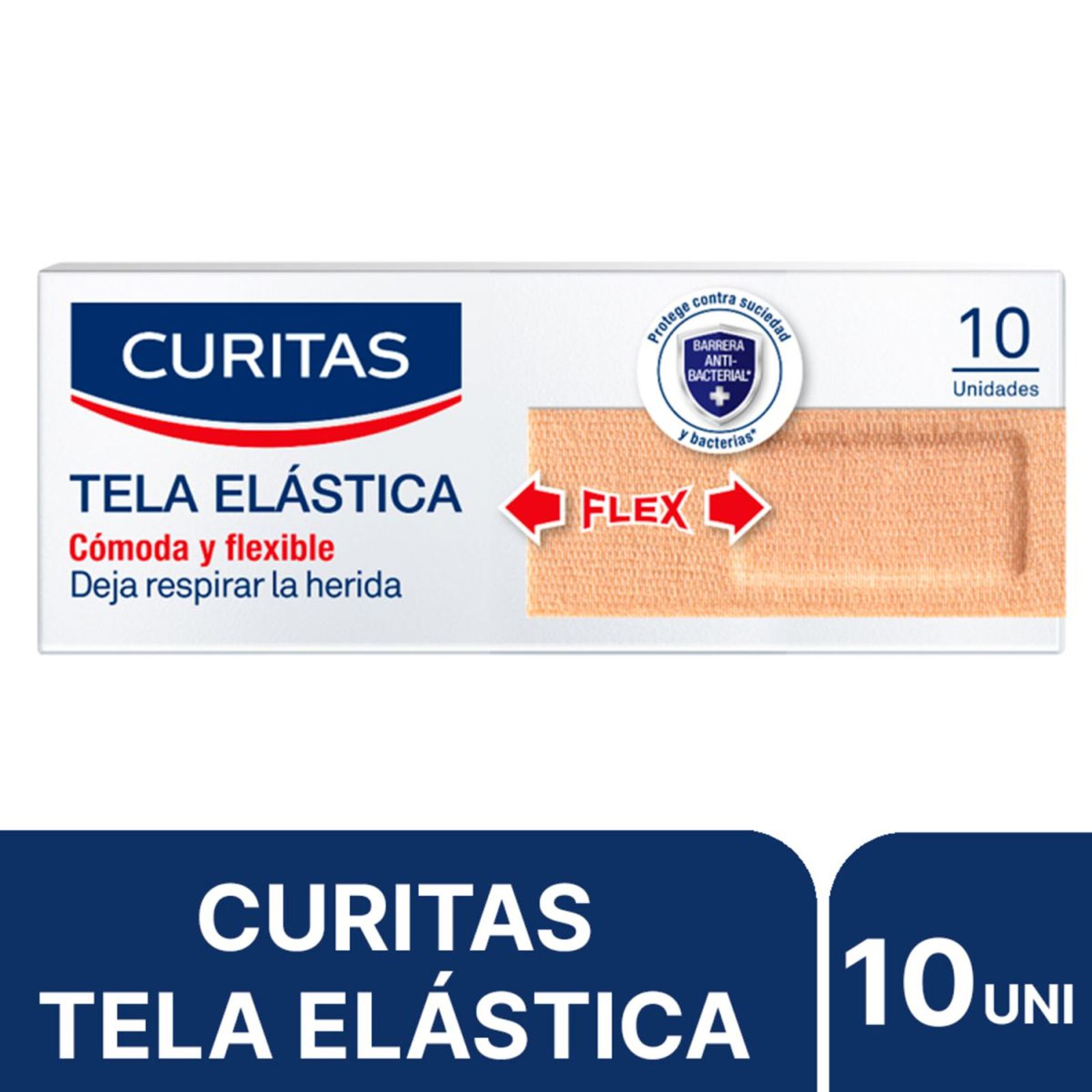 Curitas Apósitos Adhesivos Tela Elástica Ideal Para Heridas En Articulaciones 10U