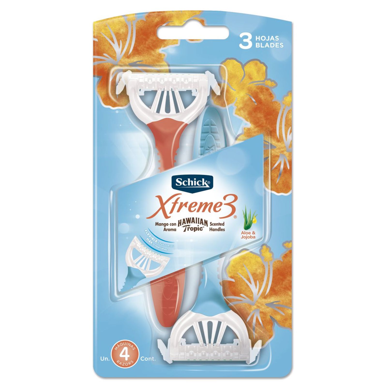Schick Máquina De Afeitar Xtreme3 Woman Piel Delicada (4 Unidades)
