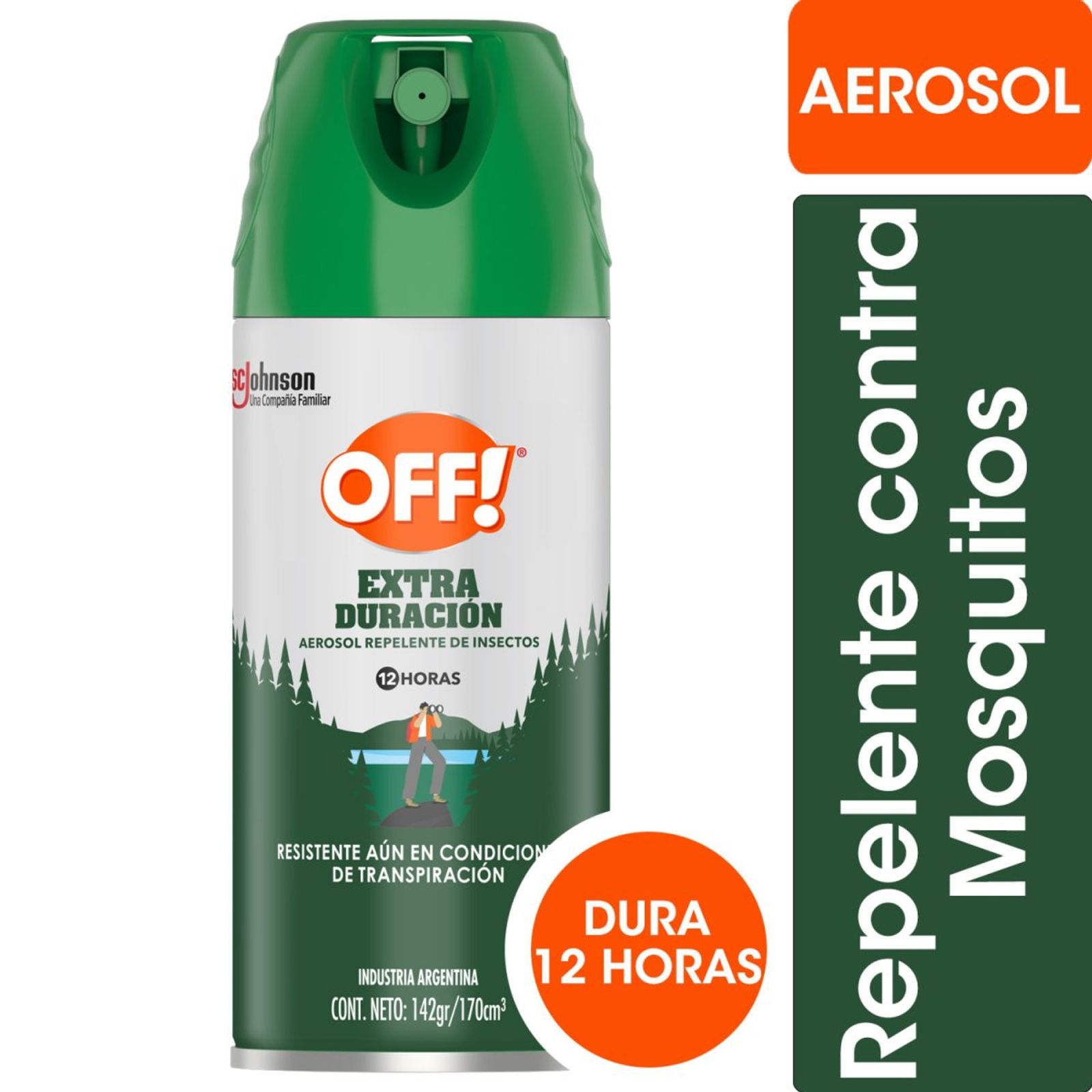 Off Repelente De Mosquitos Extra Duración Aerosol 170 Ml
