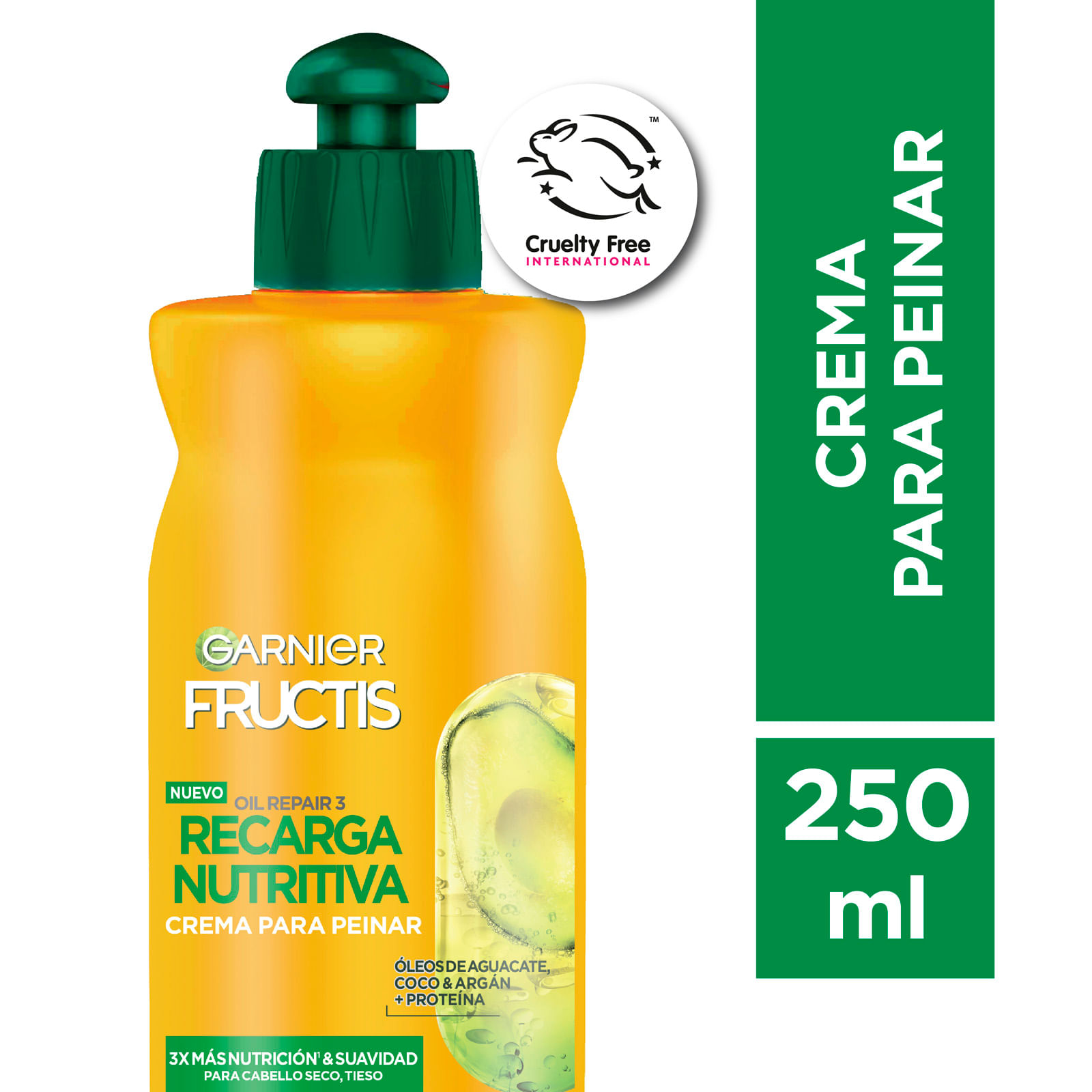 Crema Para Peinar Fructis Recarga Nutritiva 250Ml