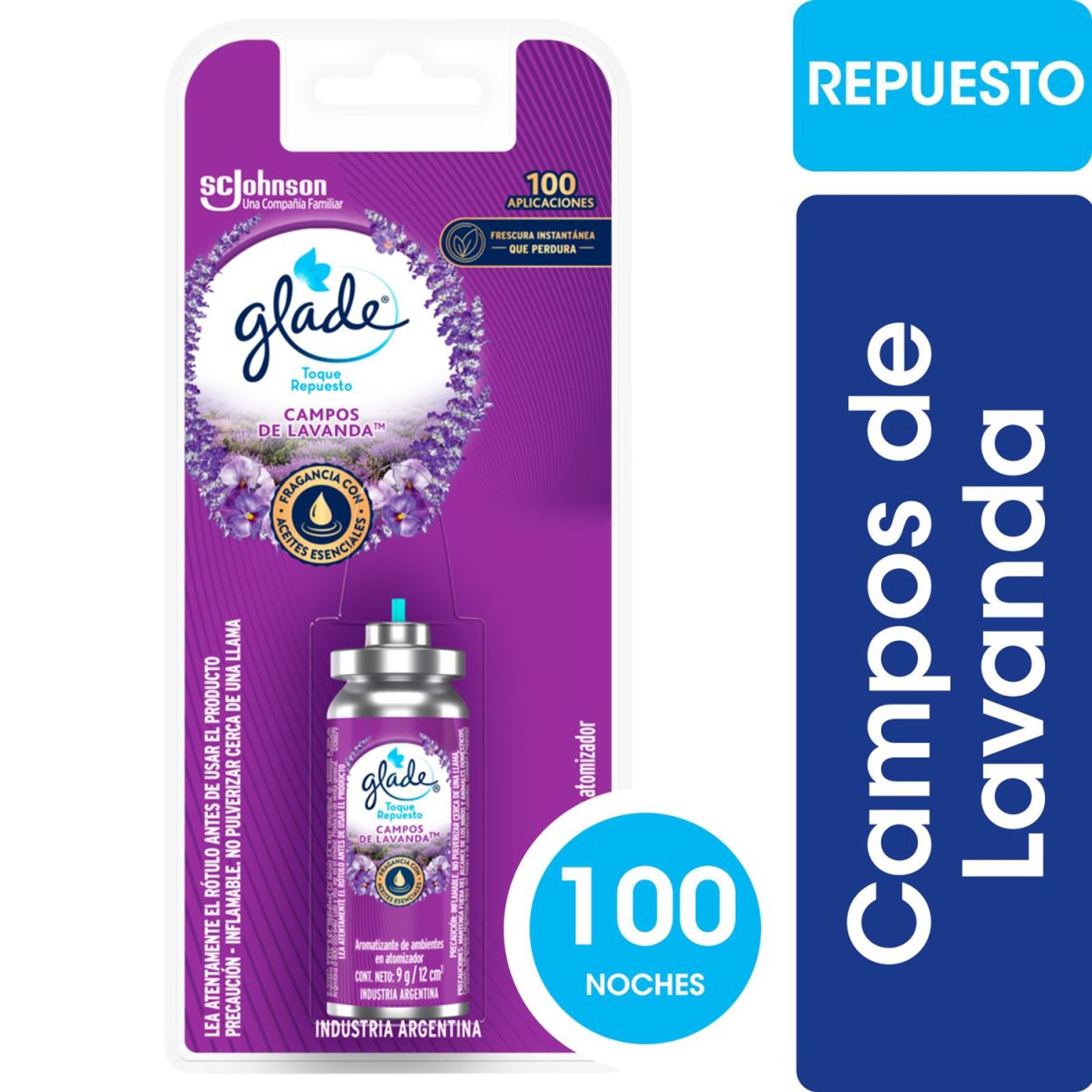 Glade Aromatizante De Ambientes Toque Lavanda Repuesto 9 Gr