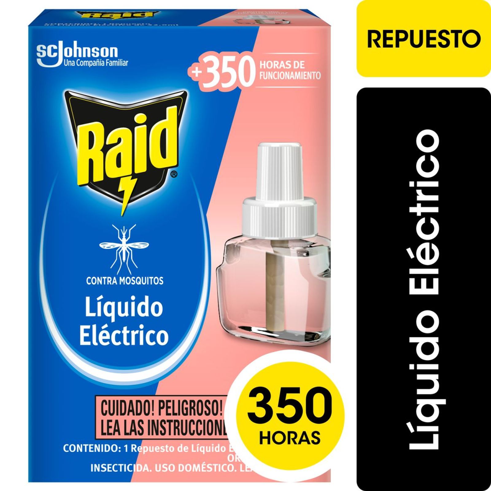 Raid Insecticida Mosquitos Líquido Eléctrico Floral Repuesto 45 Noches 32.9Ml