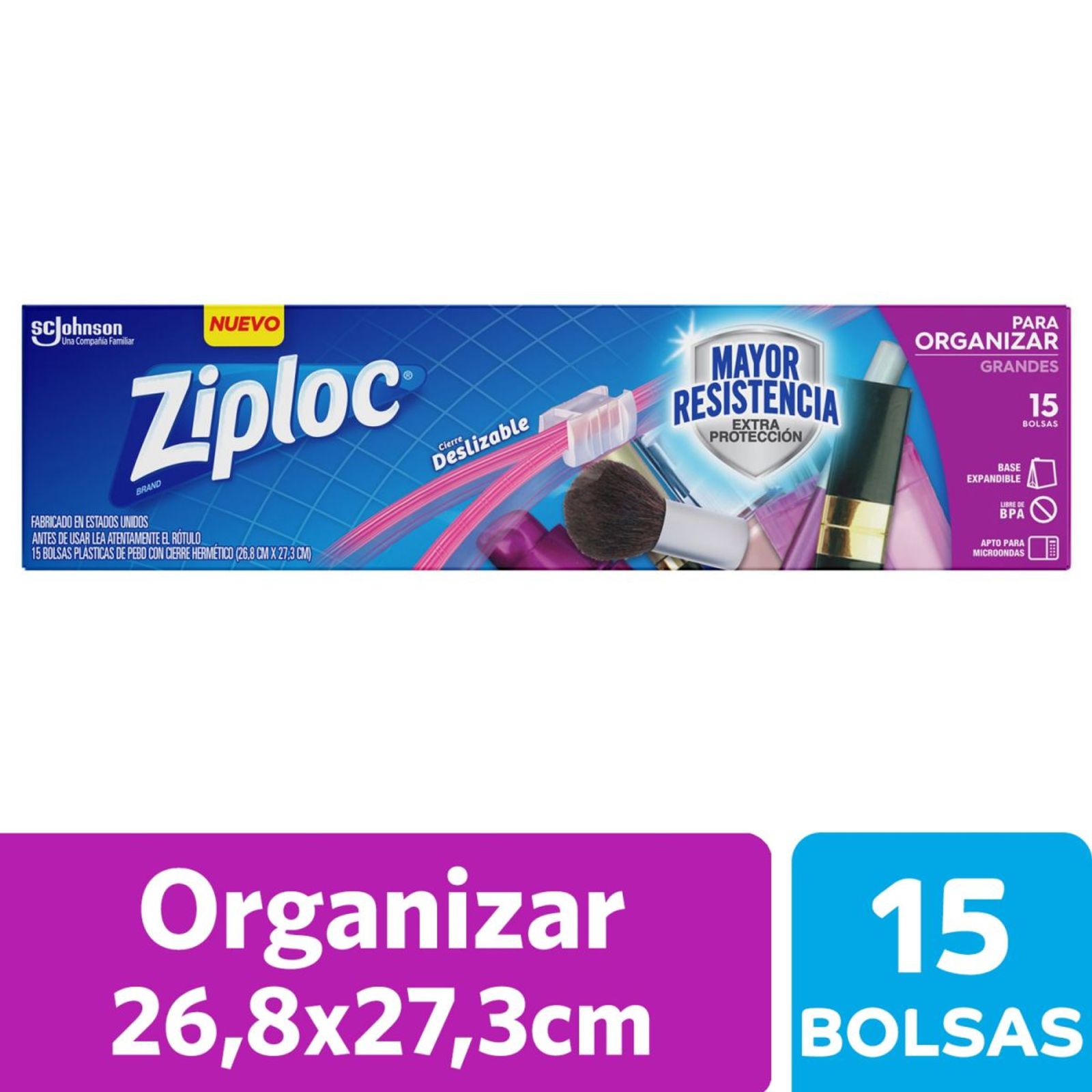 Ziploc Bolsas Herméticas Para Organizar Grandes 15Un