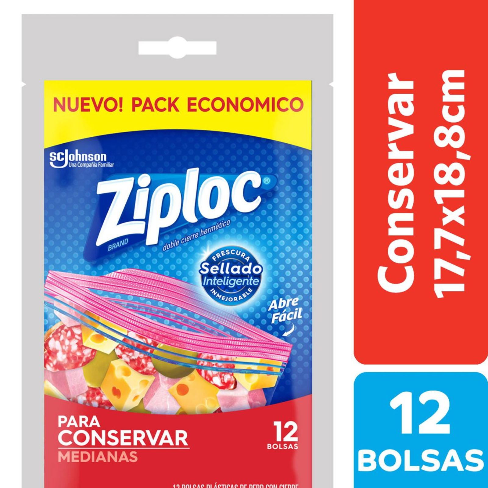 Ziploc Bolsas Herméticas Para Conservar Medianas 12Un