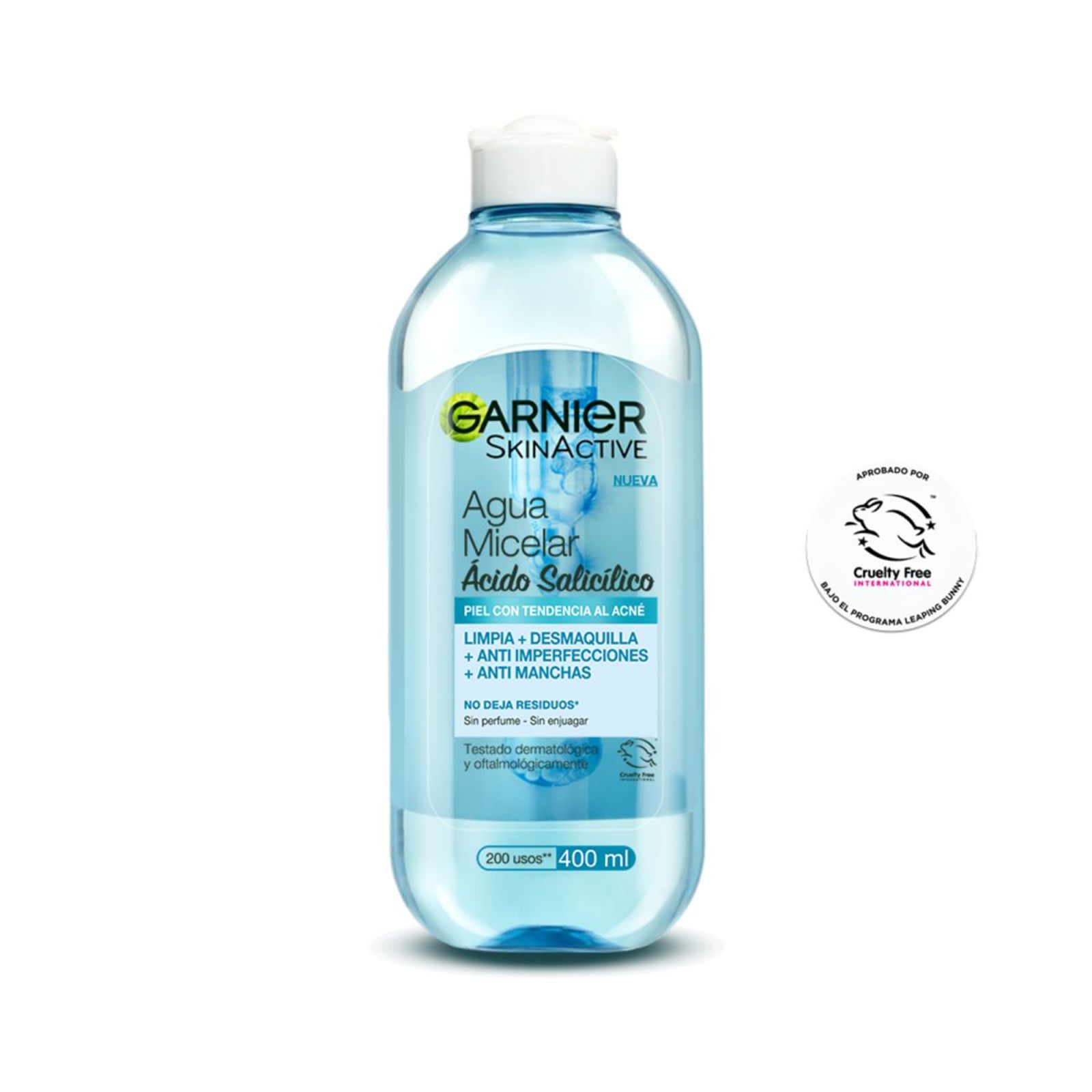 Agua Micelar Con Ácido Salicílico De Garnier 400Ml