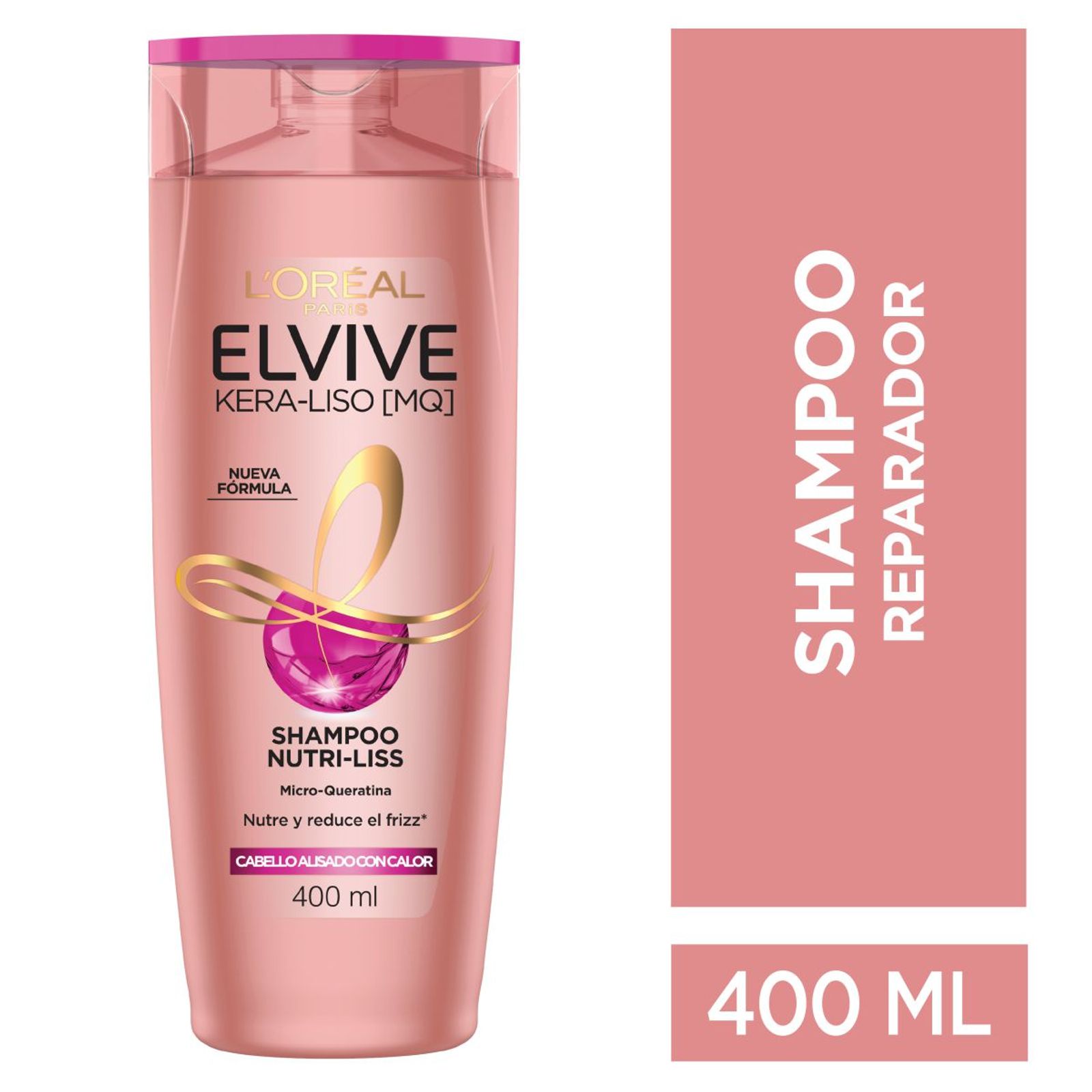 Shampoo Elvive Kera-Liso Mq Brillo & Sedosidad 400Ml