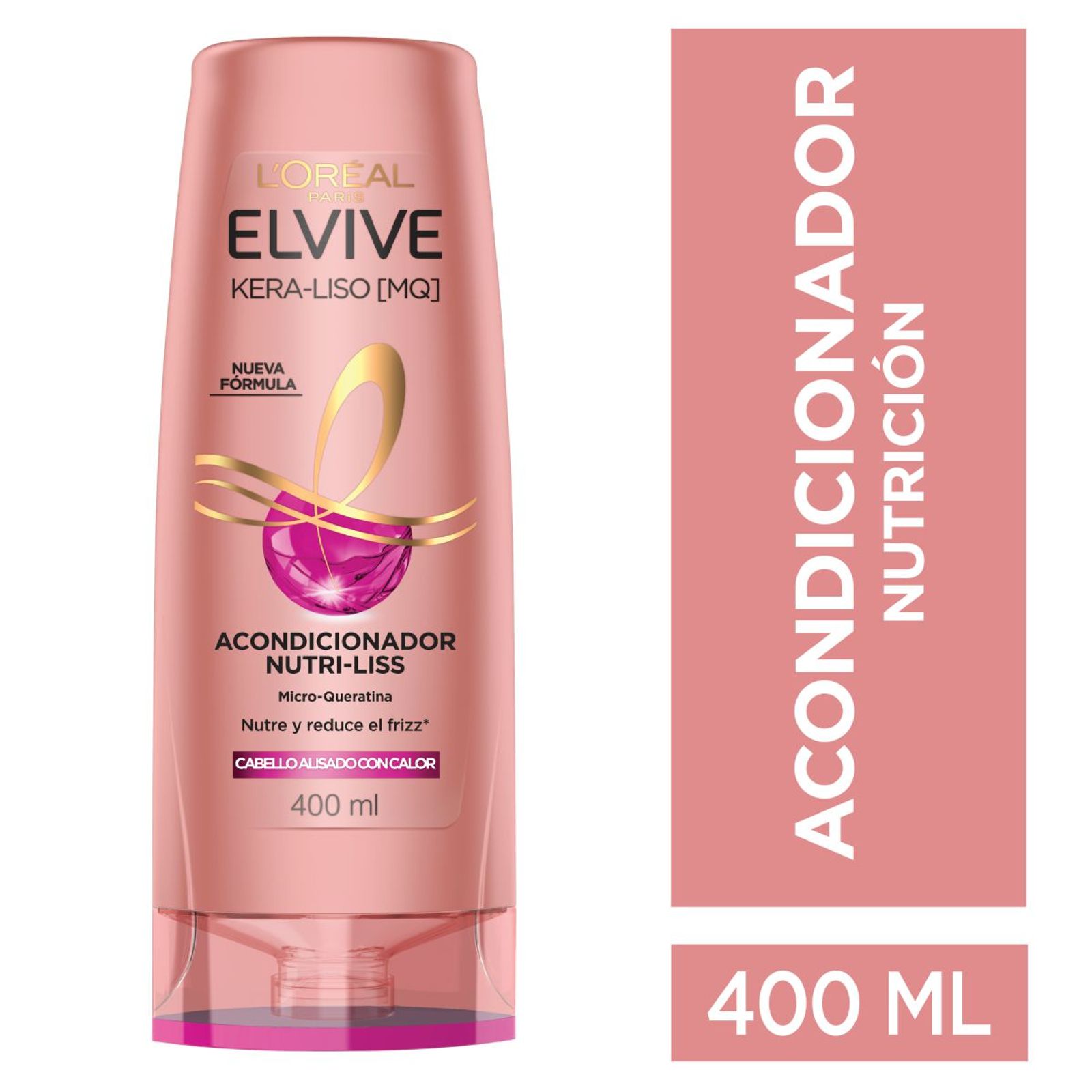 Acondicionador Elvive Kera-Liso Mq Brillo & Sedosidad 400Ml