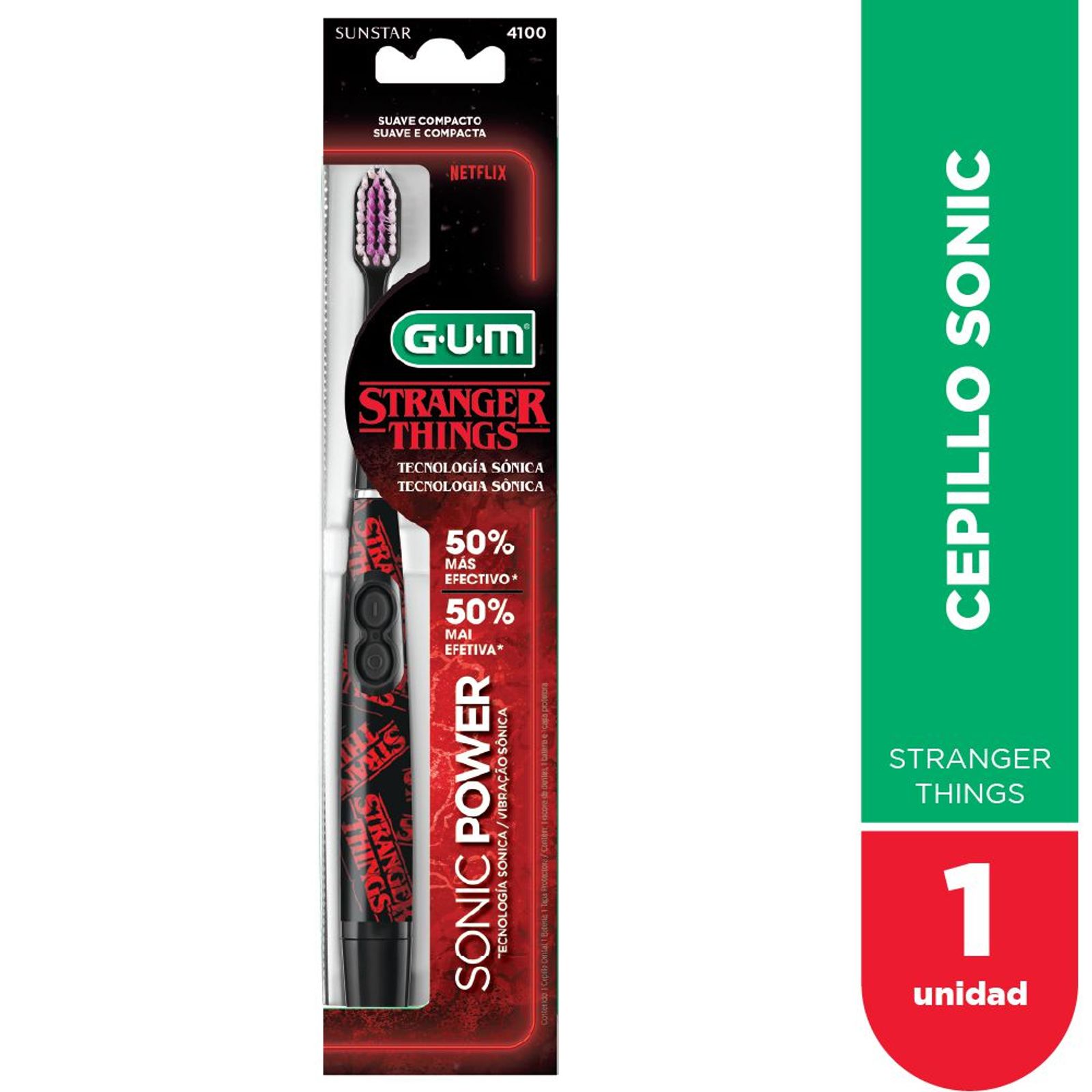 Gum Cepillo Sonic Power Stranger Things 4100 Suave