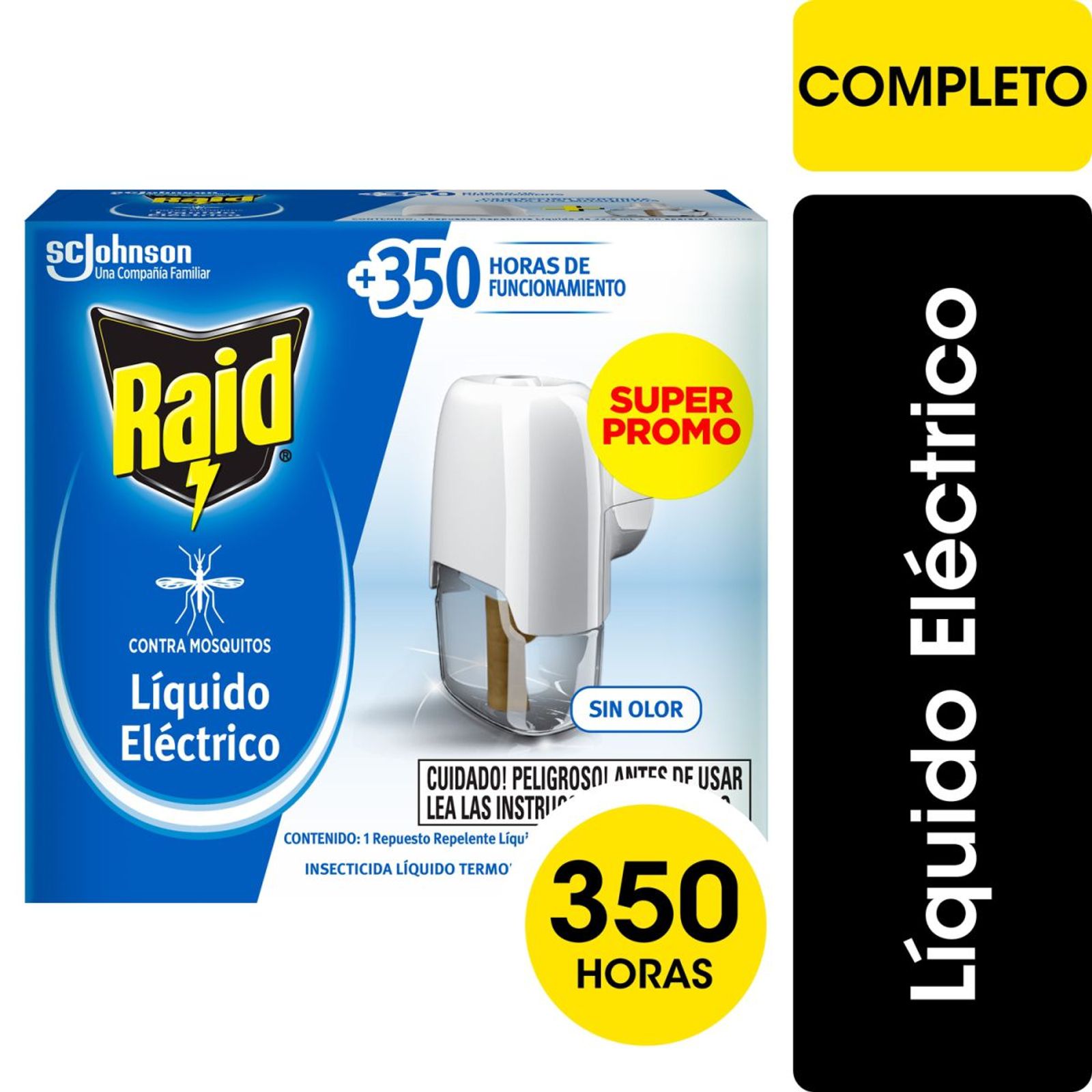 Raid Insecticida Mosquitos Líquido Eléctrico Aparato + Repuesto 45 Noches 32.9Ml