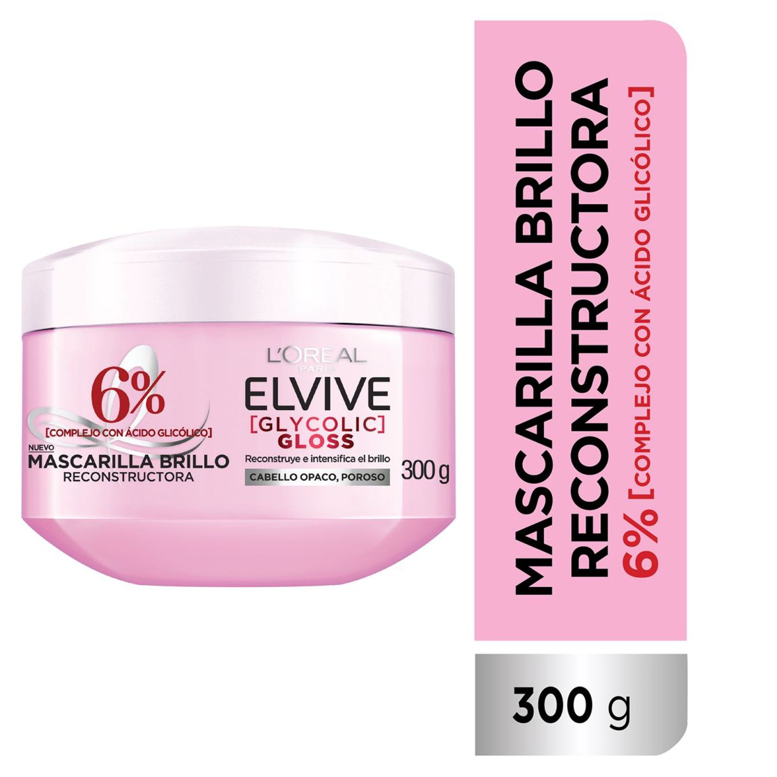Mascarilla Elvive Glycolic Gloss 300Gr