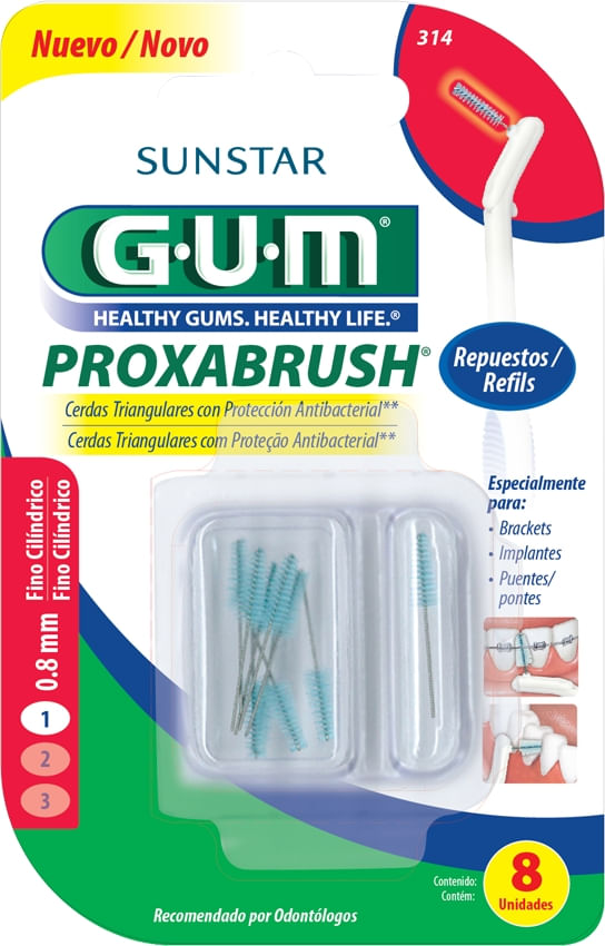Repuesto Cepillo Interdental Gum Proxabrush 0.8 Mm X 8 Un