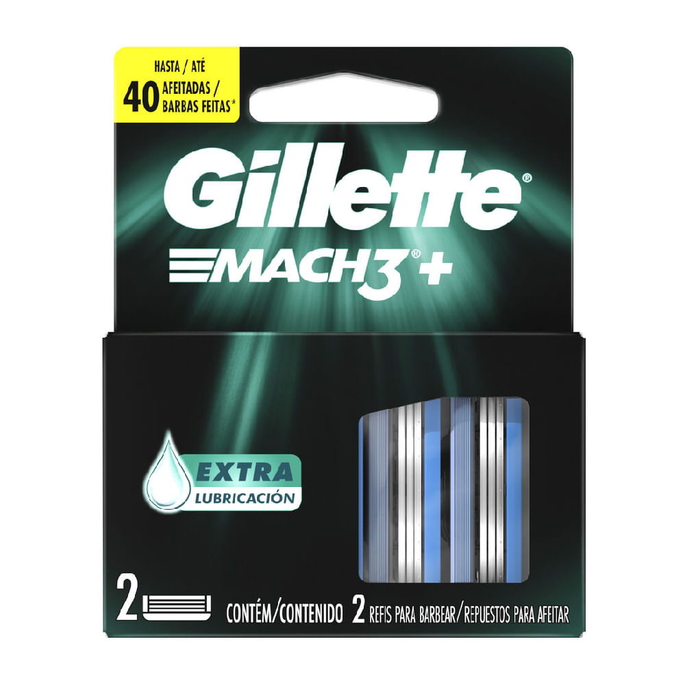 Gillette Mach3 Repuestos De Afeitar Con Extra Lubricación (2 Unidades)