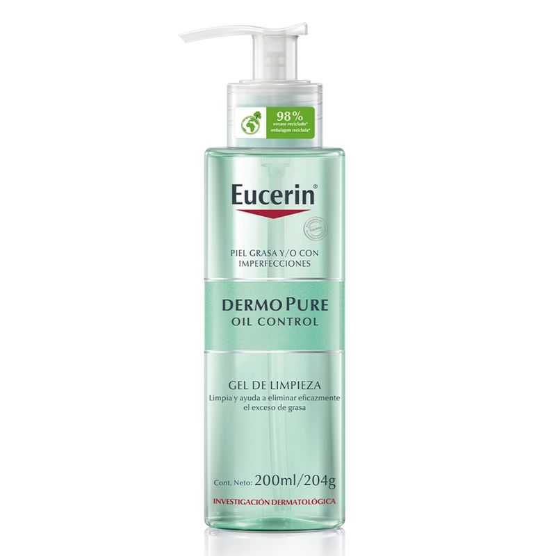 Eucerin Gel Limpiador Diario Dermopure Oil Control Para Piel Grasa X 200 Ml