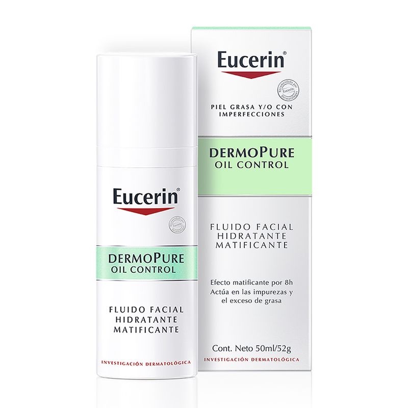 Eucerin Fluido Matificante Dermopure Oil Control Efecto Anti-Brillo X 8 Hs X 50 Ml