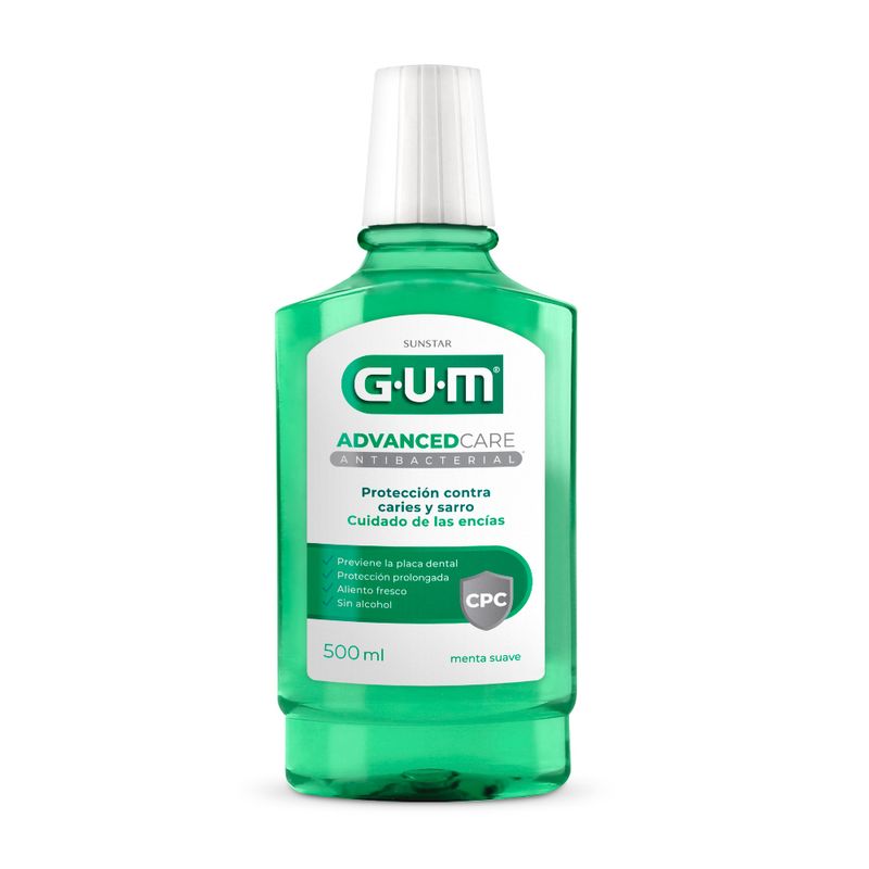 Enjuague Bucal Gum Antibacterial Menta Suave X 500 Ml