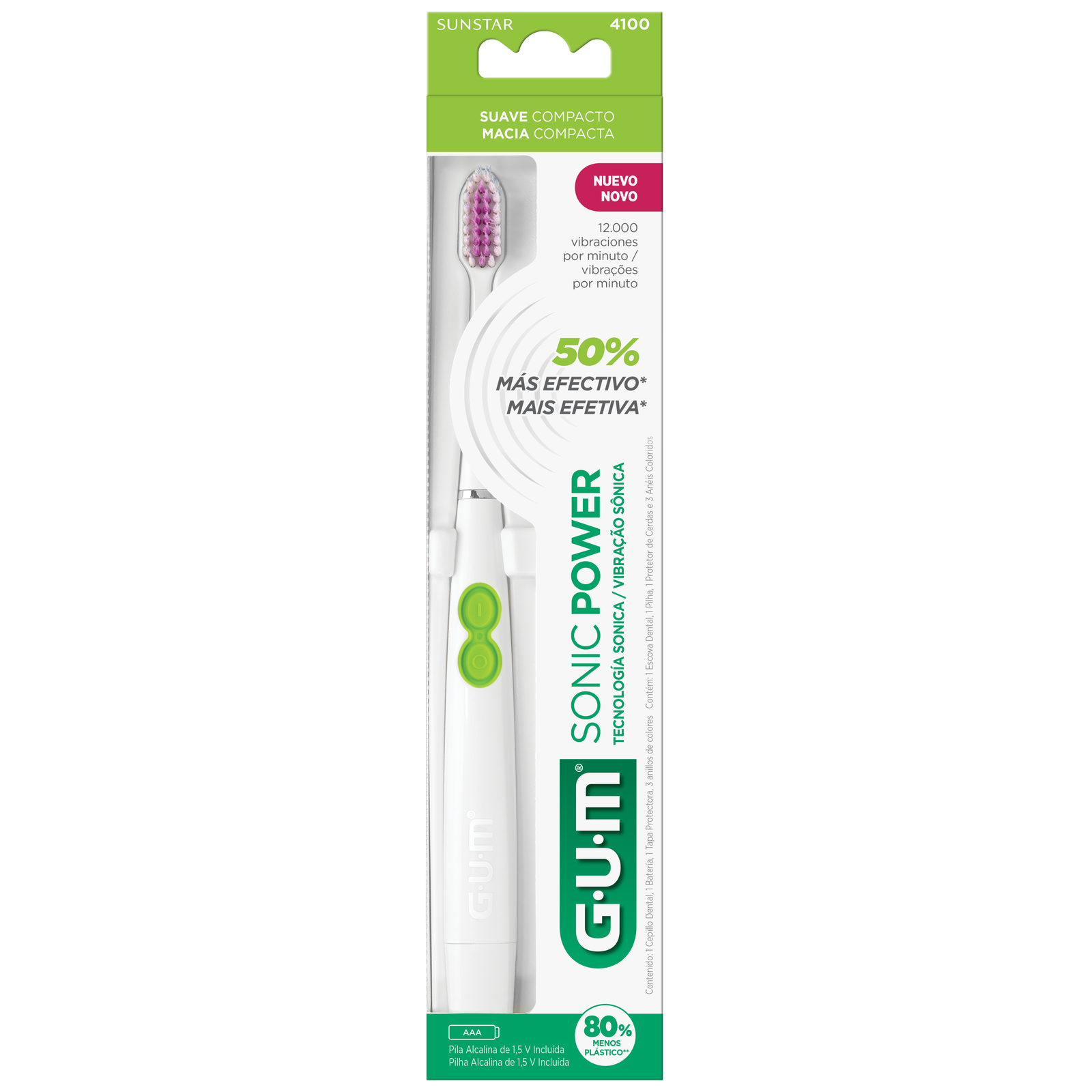 Gum Cepillo De Dientes Electrico Sonic Power 4100