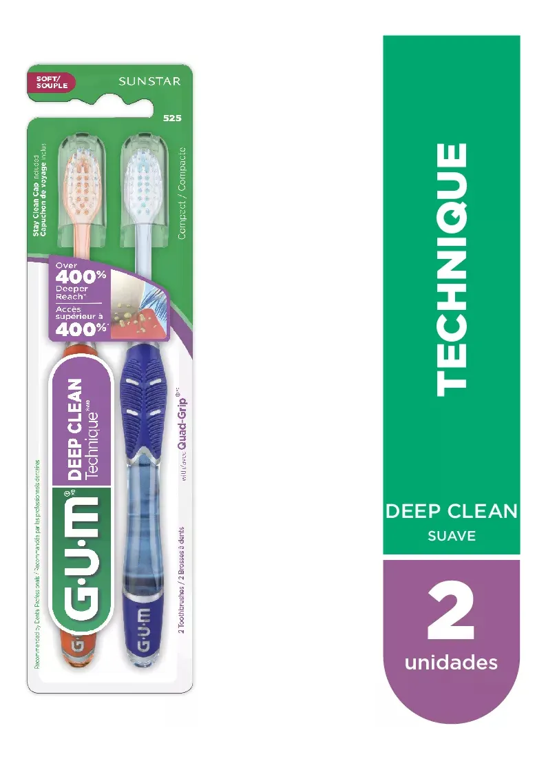 Gum Technique Deep Clean Cepillo Dental 525 Pack X2