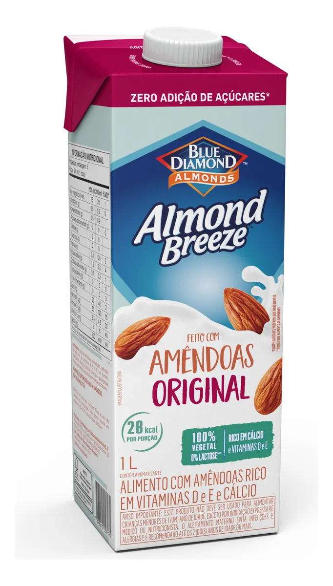 Leche De Almendras Almond Breeze Original Sin Azúcar De 1 Lt