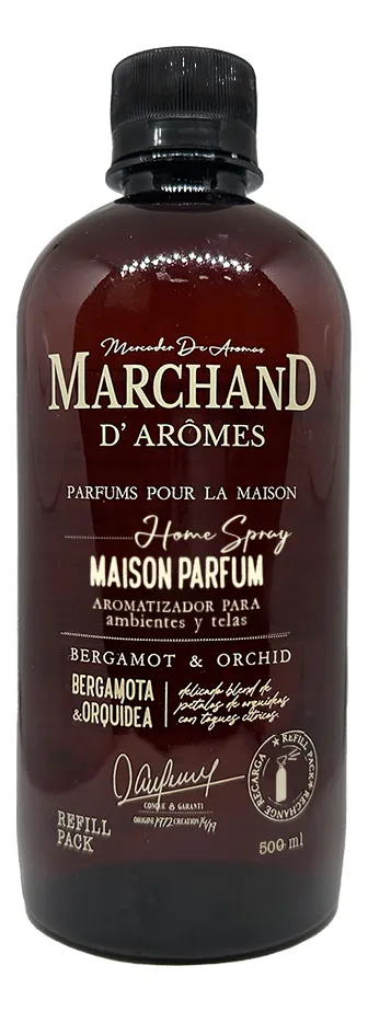 Marchand D´Aromes Home Sray (Repuesto) Bergamota & Orquidea 500 Ml.