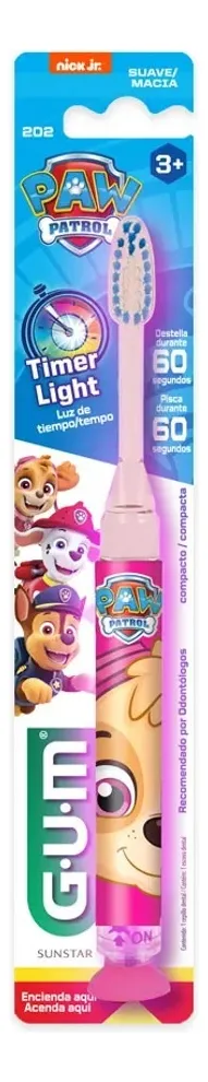 Gum Cepillo Dental Infantil Pawpatrol Suave Con Luz