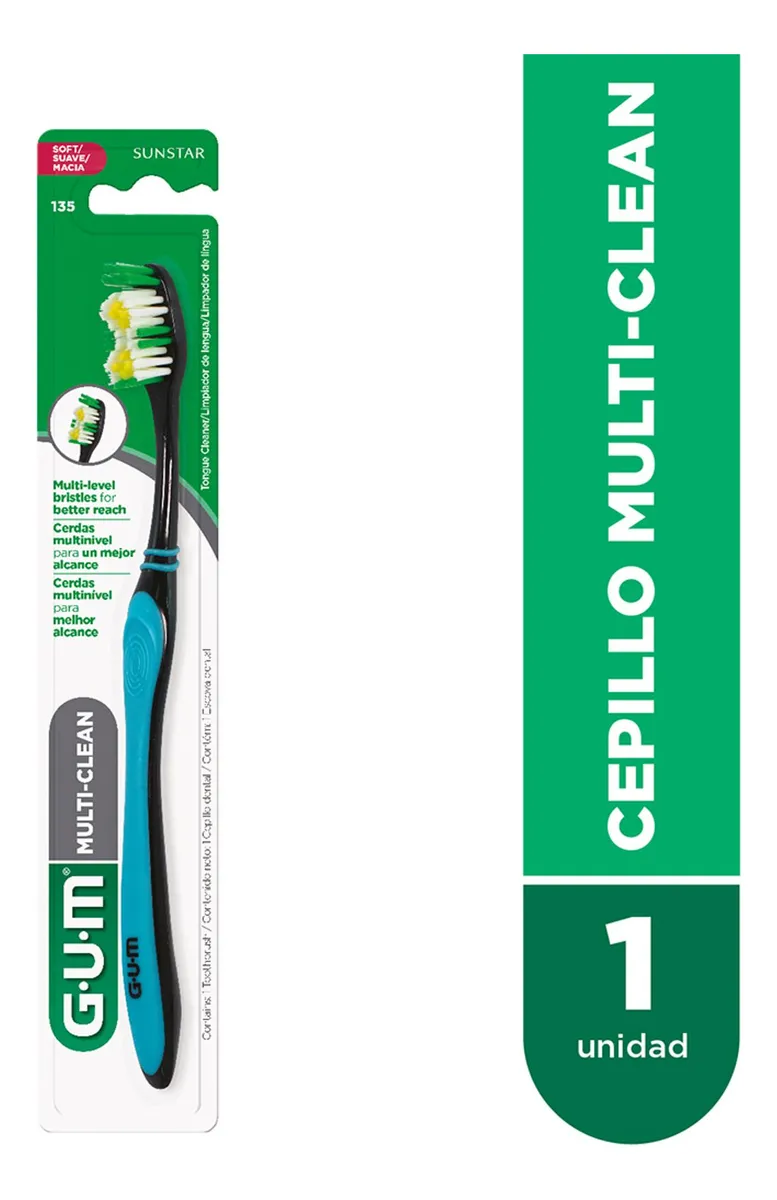 Gum Cepillo Dental Multi-Clean Suave X1