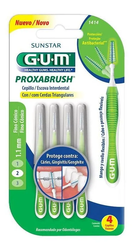 Gum Proxabrush Cepillo Interdental Fino Conico 1.1Mm 4U