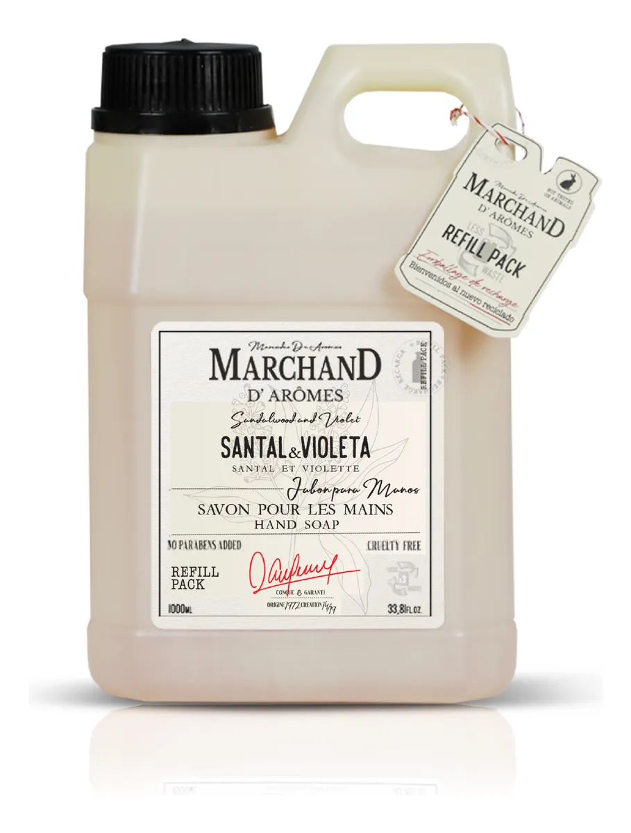 Marchand D´Aromes Jabon Manos Liquido Sant&Viol Refill Limpieza 1 Lt