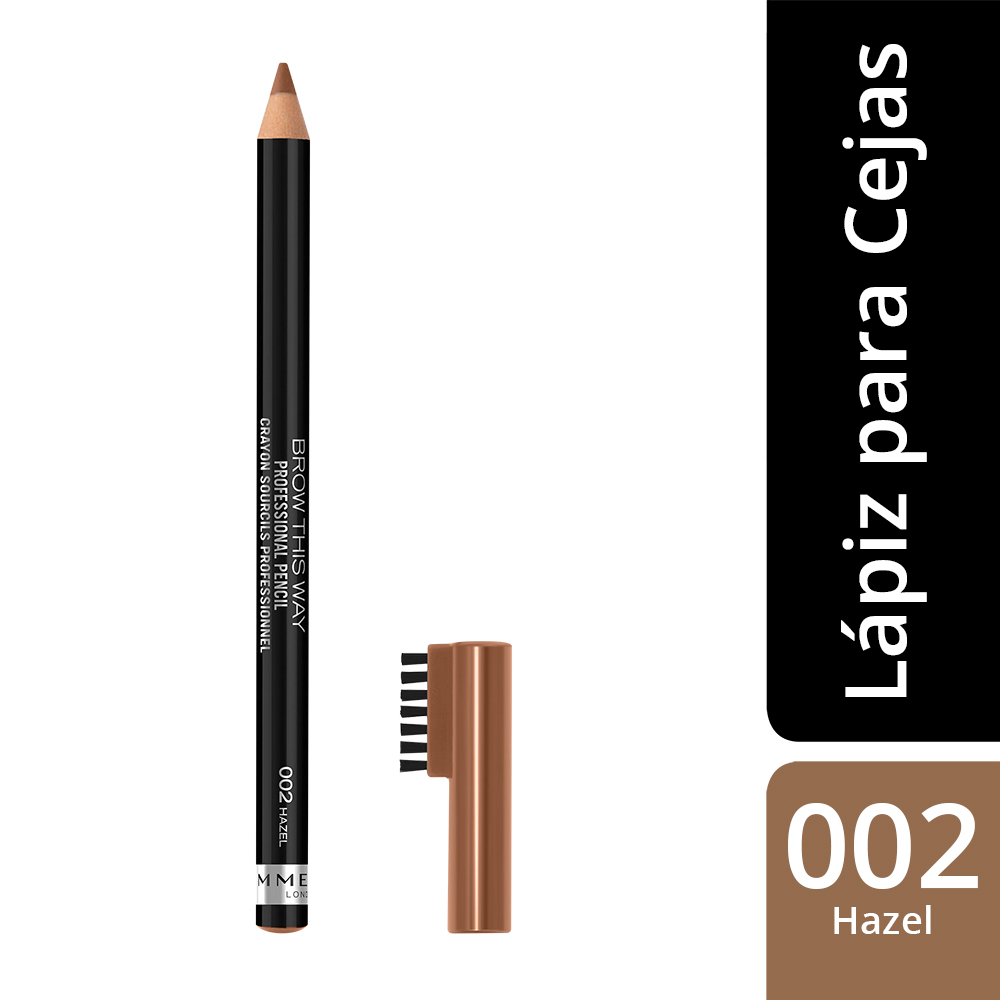 Lápiz De Cejas Profesional Rimmel London Brow This Way Tono 002 Hazel