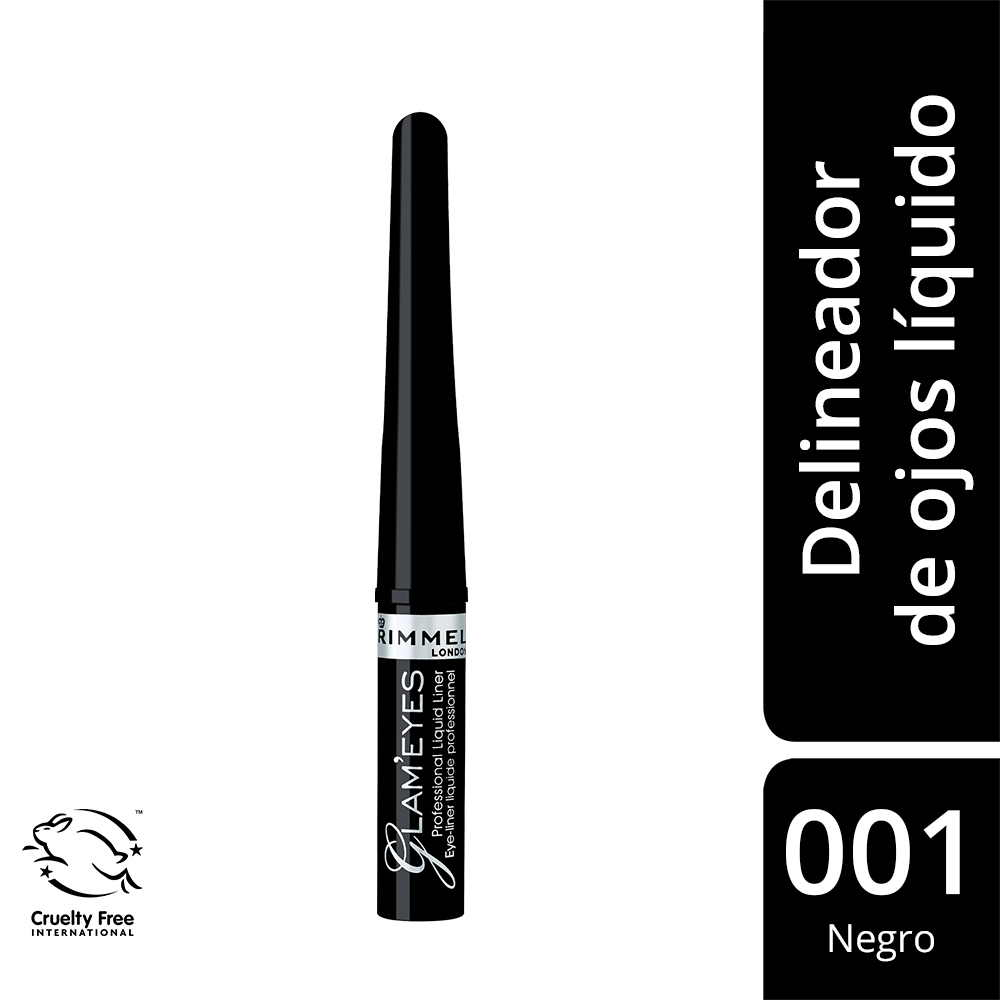 Delineador Líquido Rimmel London Glam Eyes Black Glamour 001 4.00 Ml