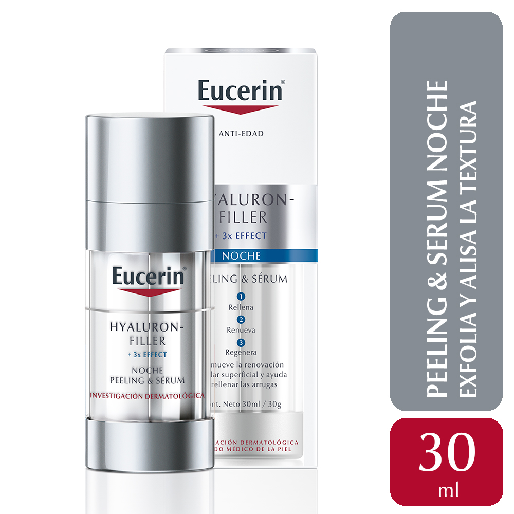Eucerin Hyaluron-Filler + 3X Effect Serum Facial Efecto Peeling Noche X 30 Ml