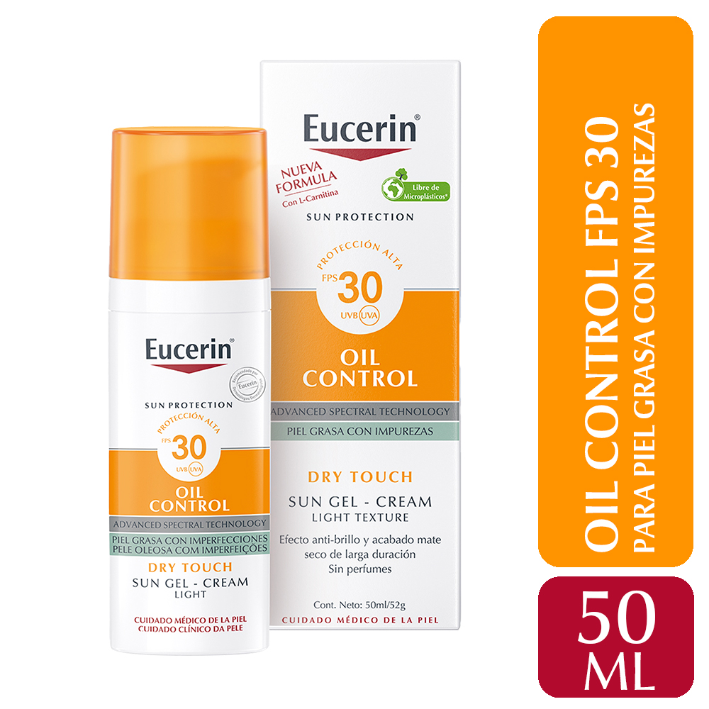 Eucerin Oil Control Sun Protector Solar Facial Toque Seco Fps 30 X 50 Ml