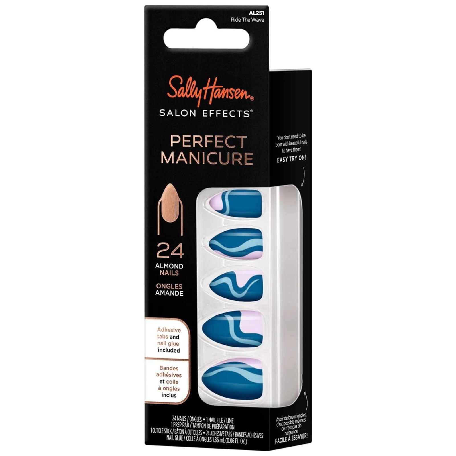 Uñas Postizas Sally Hansen - Press On™ Ride The Wave Almendradas 251