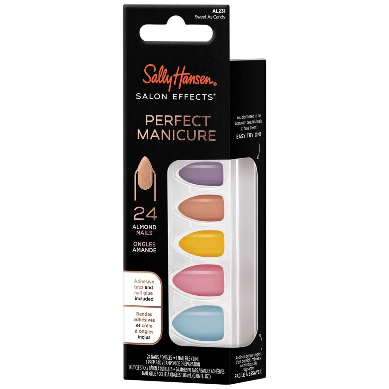 Uñas Postizas Sally Hansen - Press On™ Sweet As Candy Almendradas 231