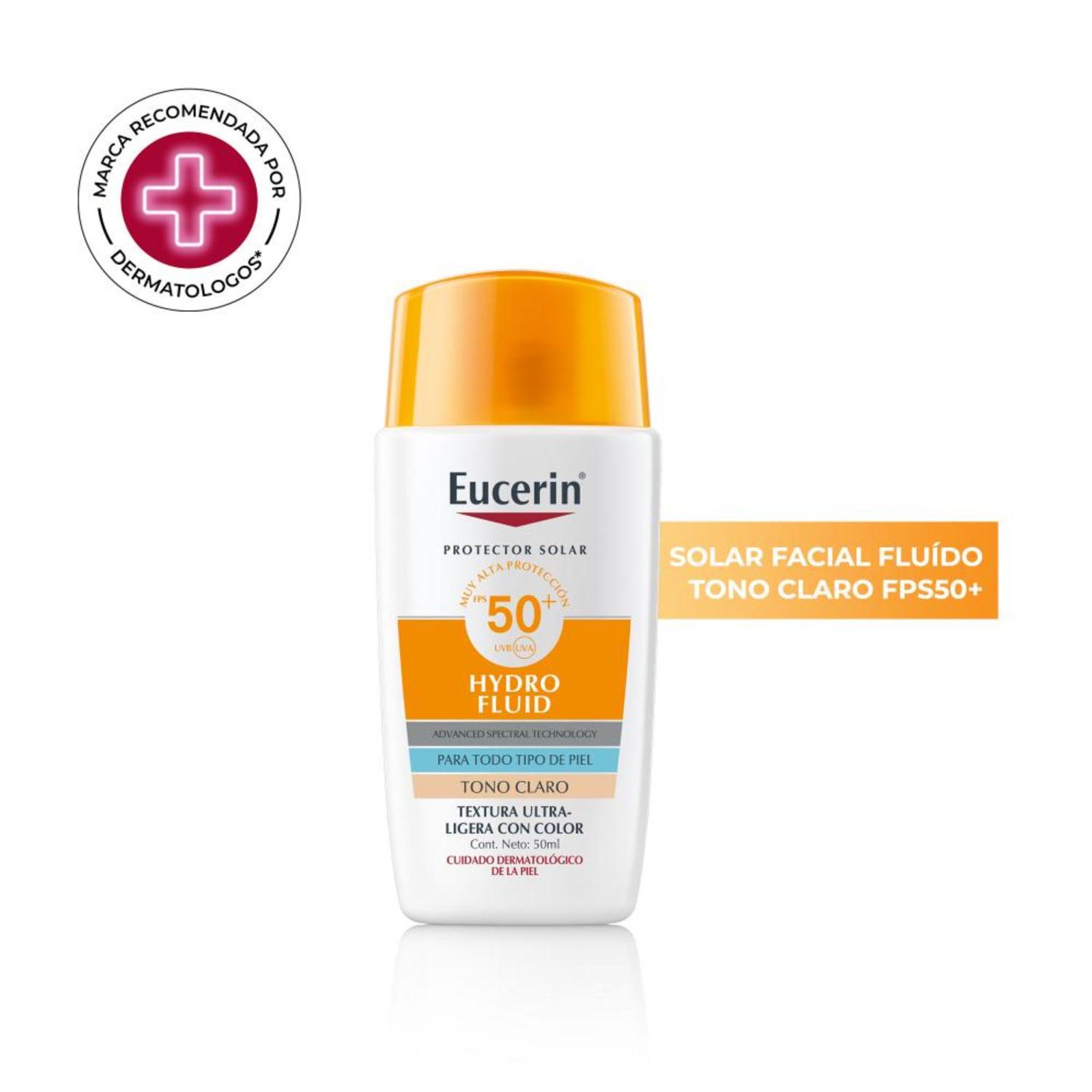 Eucerin Protector Solar Fps50+ Hydro Fluid Tono Claro 50 Ml