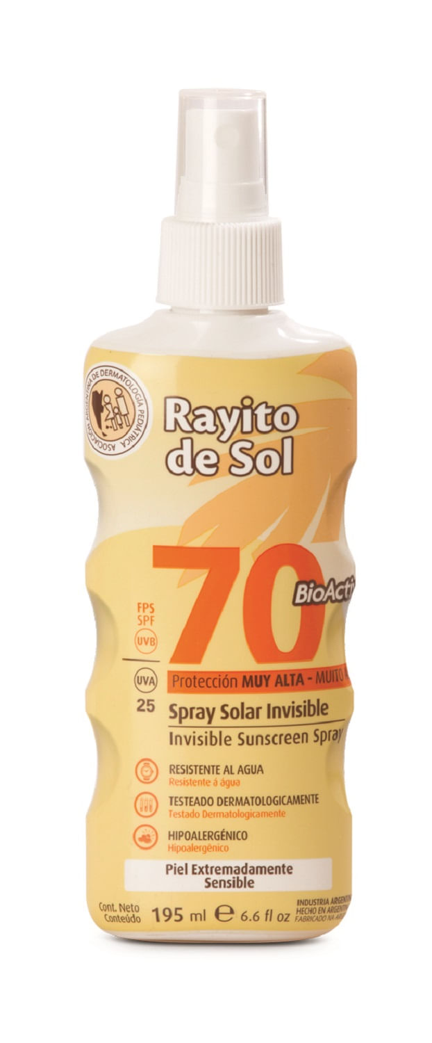 Rayito De Sol Spray Solar Fps 70 X 195Ml