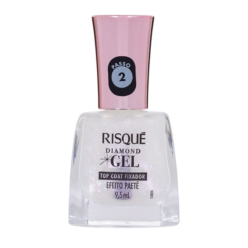 Risque Esmalte Diamond Gel Top Coat Efeito Paete 002