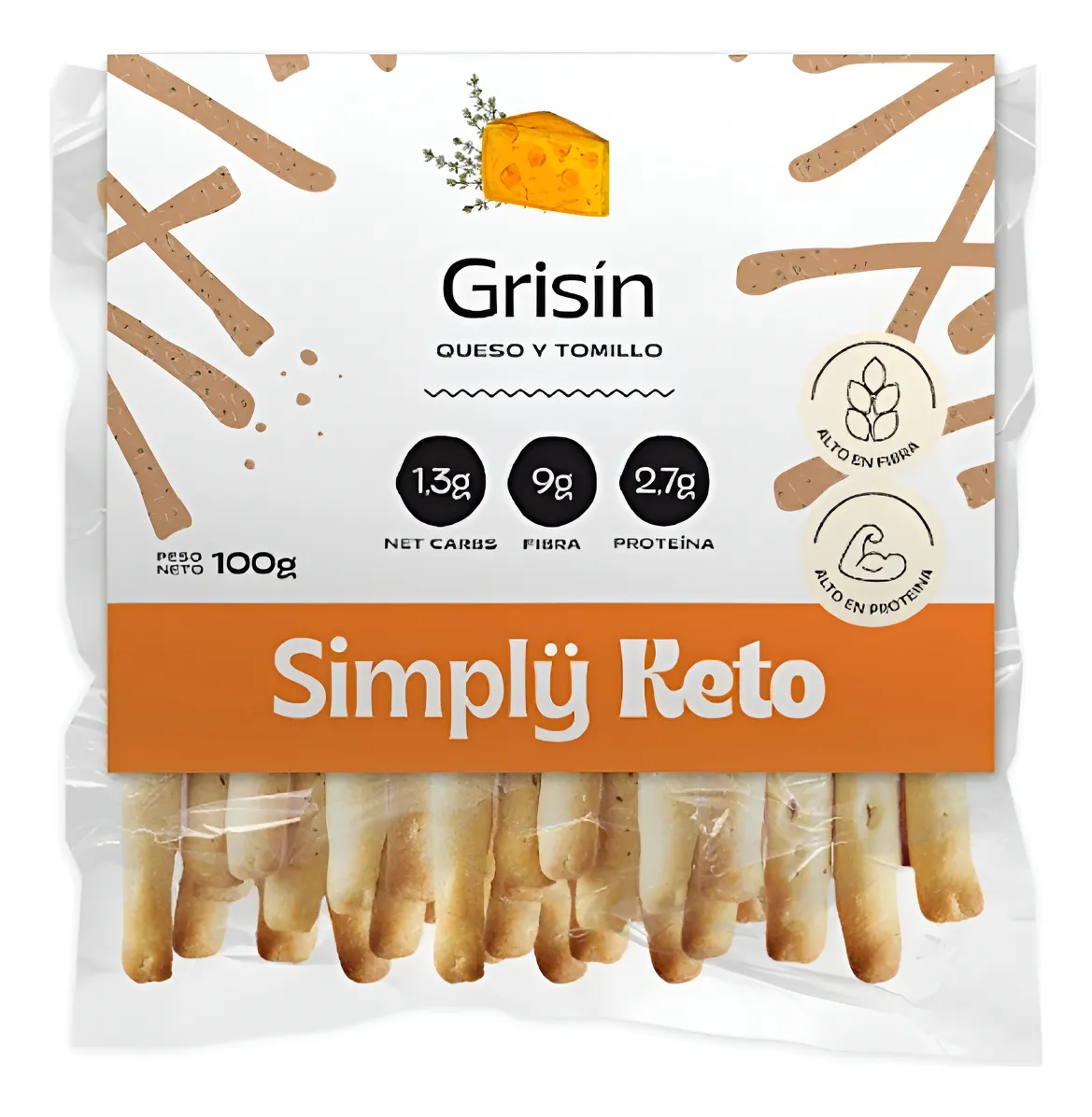Simply Keto Grisin Queso Y Tomillo 100Grs