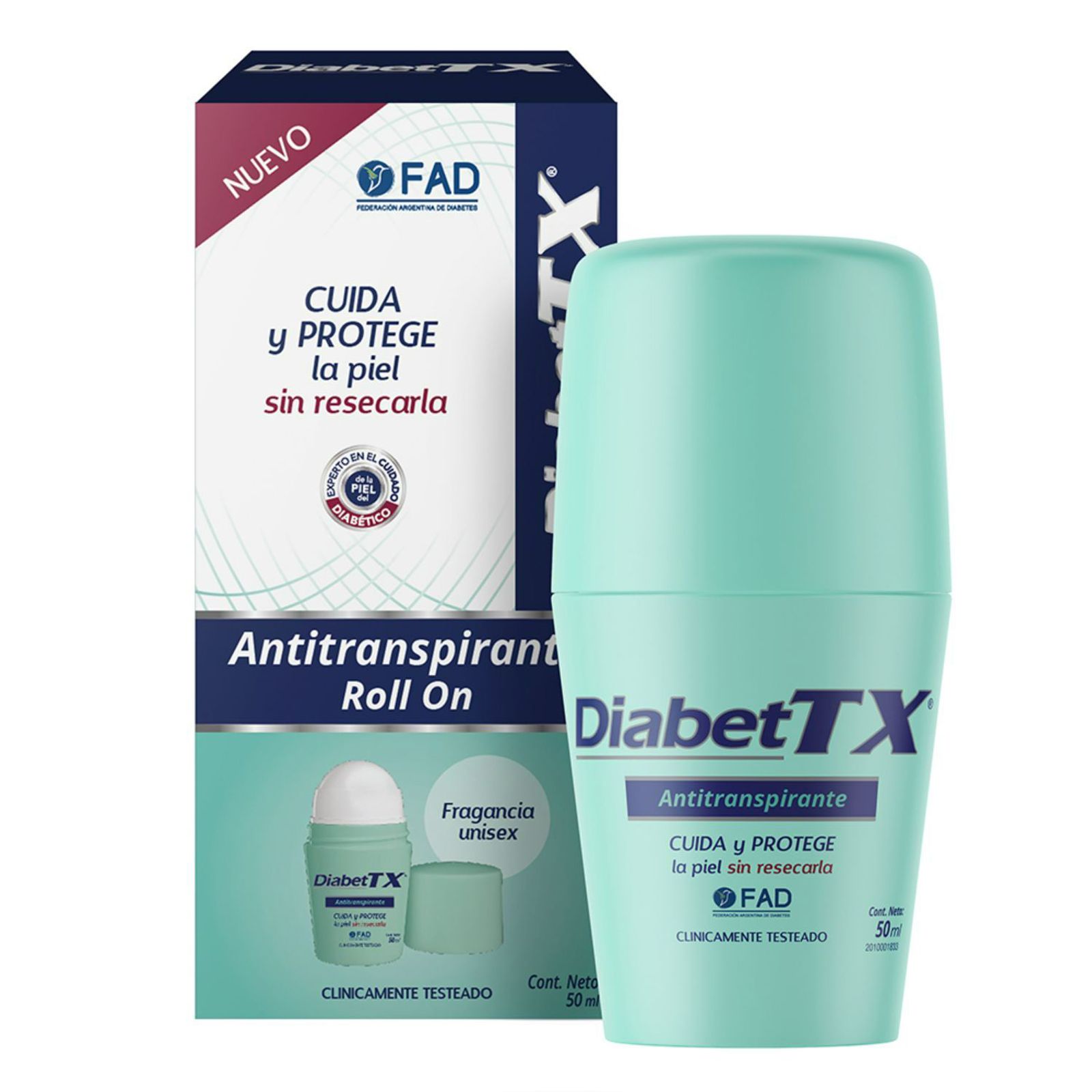 Diabettx Crema Corporal Diabettx Antitranspirante Roll On 50 Ml