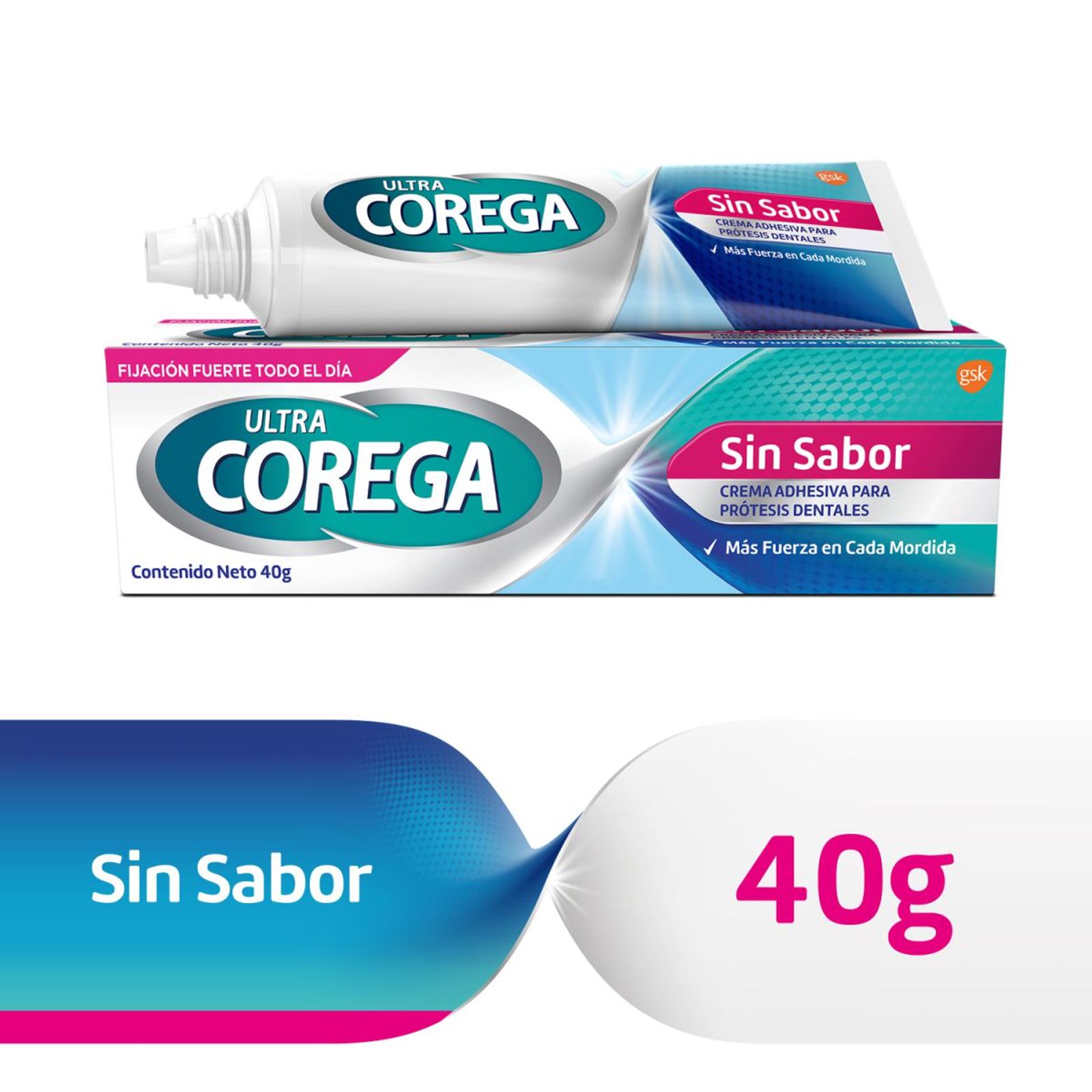 Corega Adhesivo Para Prótesis Dentales Ultra Crema Sin Sabor 40 Gr