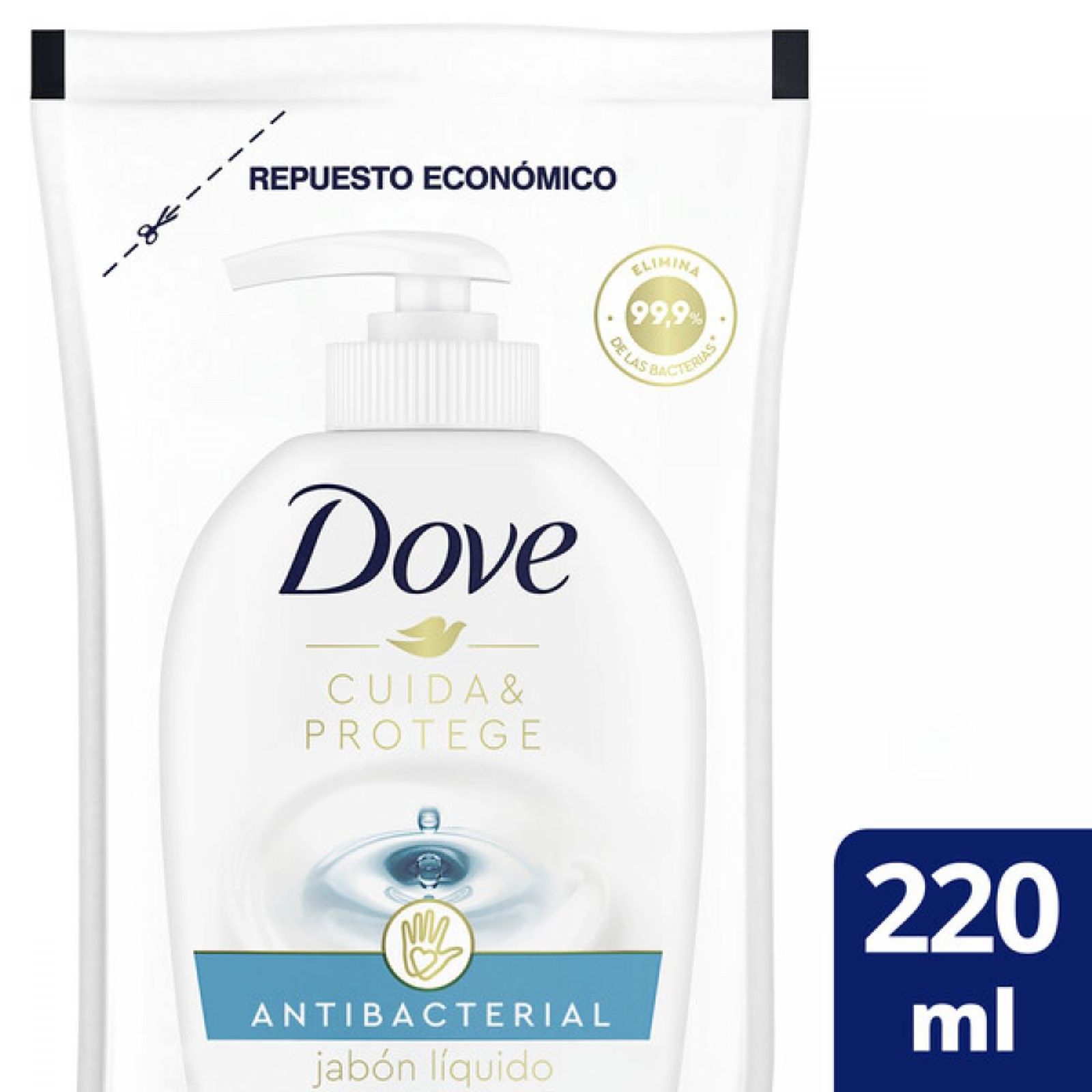 Repuesto Económico Jabón Líquido Dove Antibacterial X 220 Ml