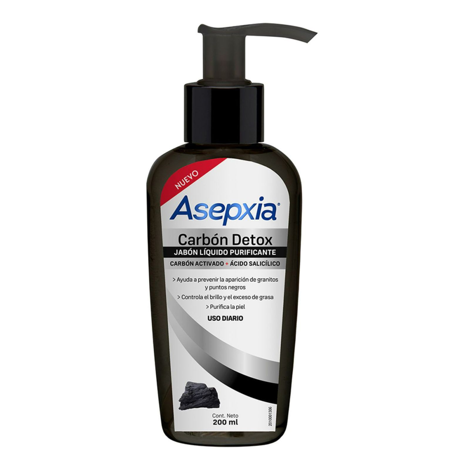 Asepxia Jabón Líquido Purificante Carbón Detox 200 Ml