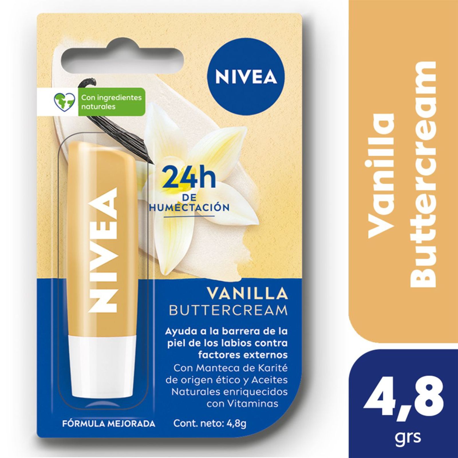 Nivea Protector Labial Humectante Vainilla Buttercream Todo Tipo De Piel 4.8 Grs