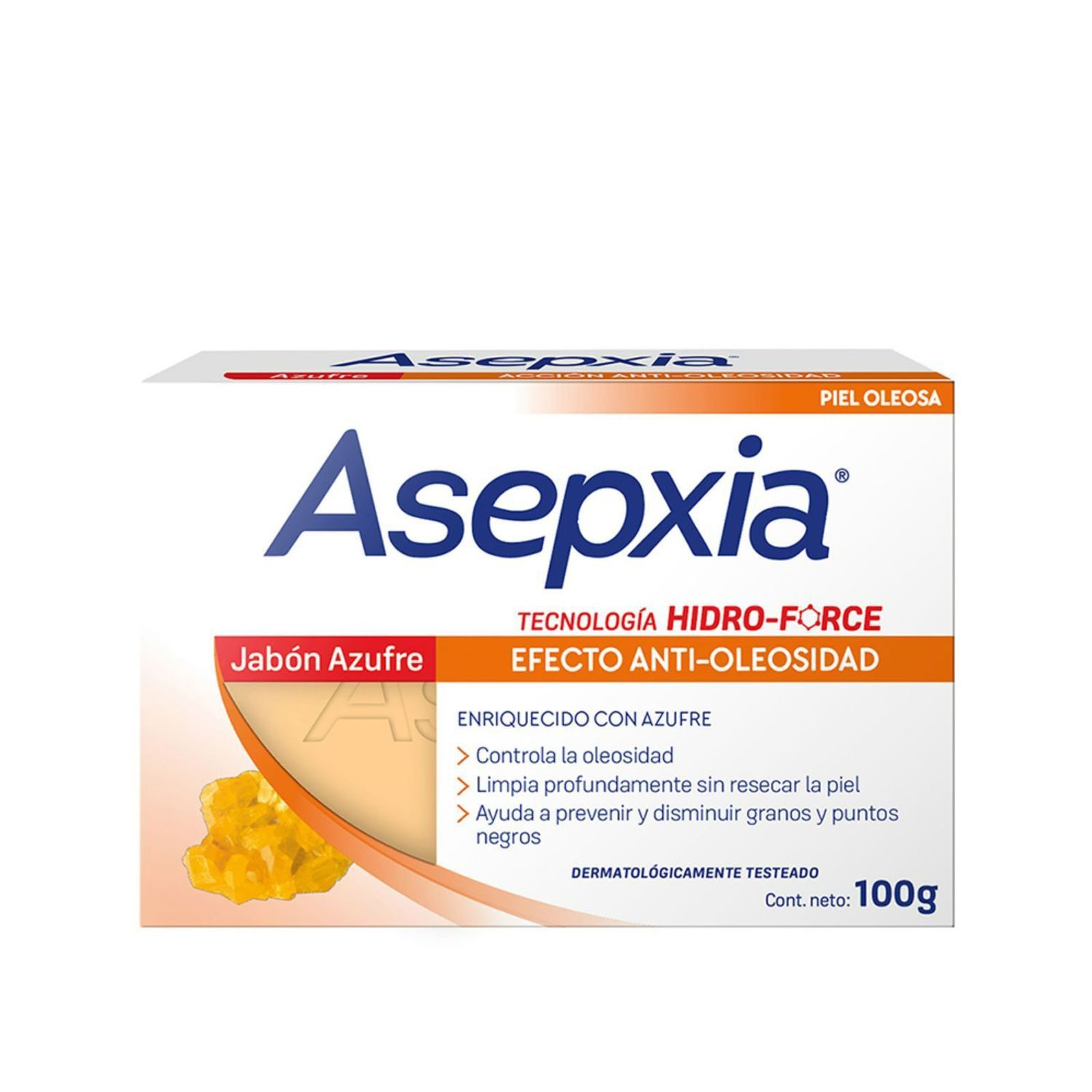Asepxia Jabón Azufre Barra 100 G