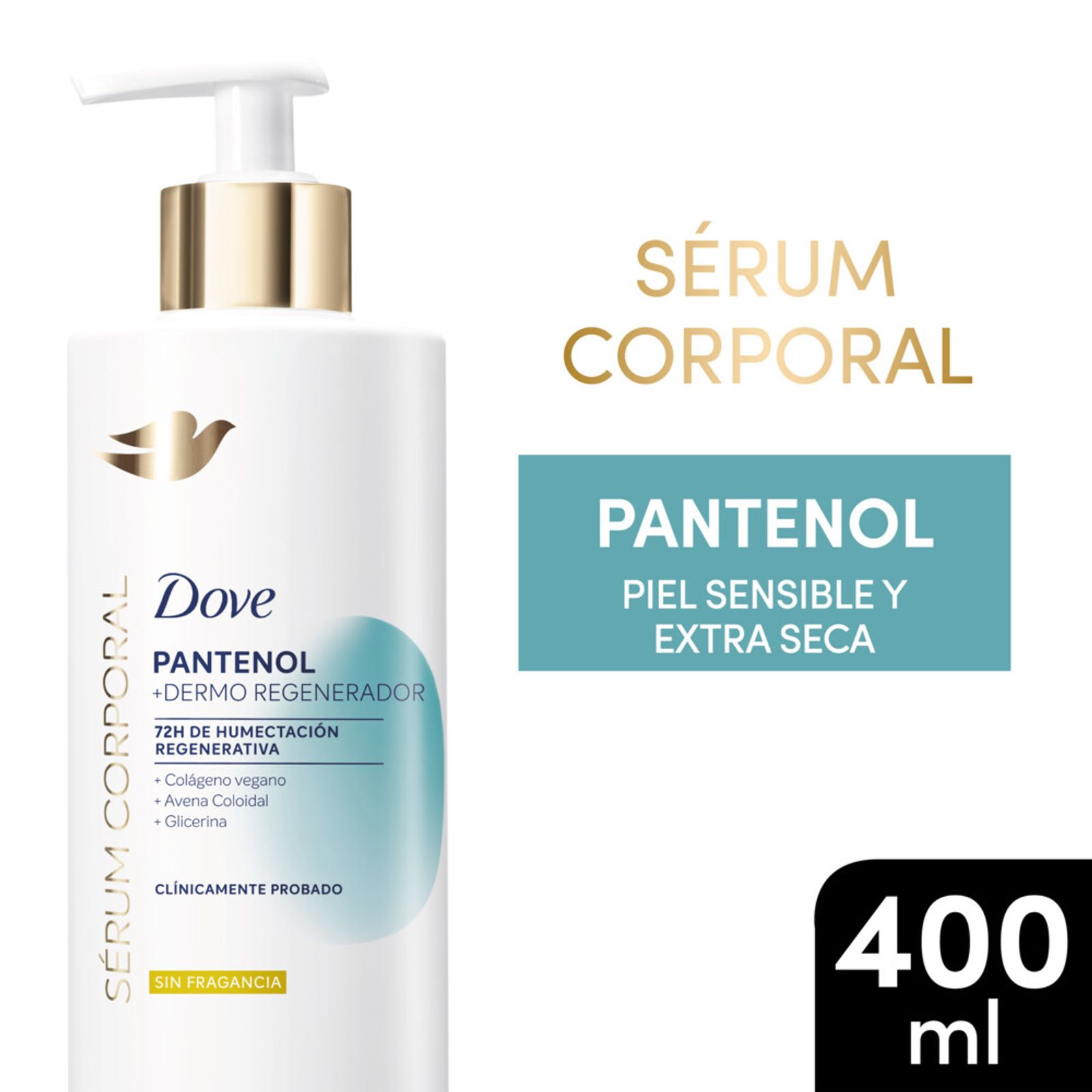 Dove Serum Corporal Pantenol Piel Extra Seca 400 Ml