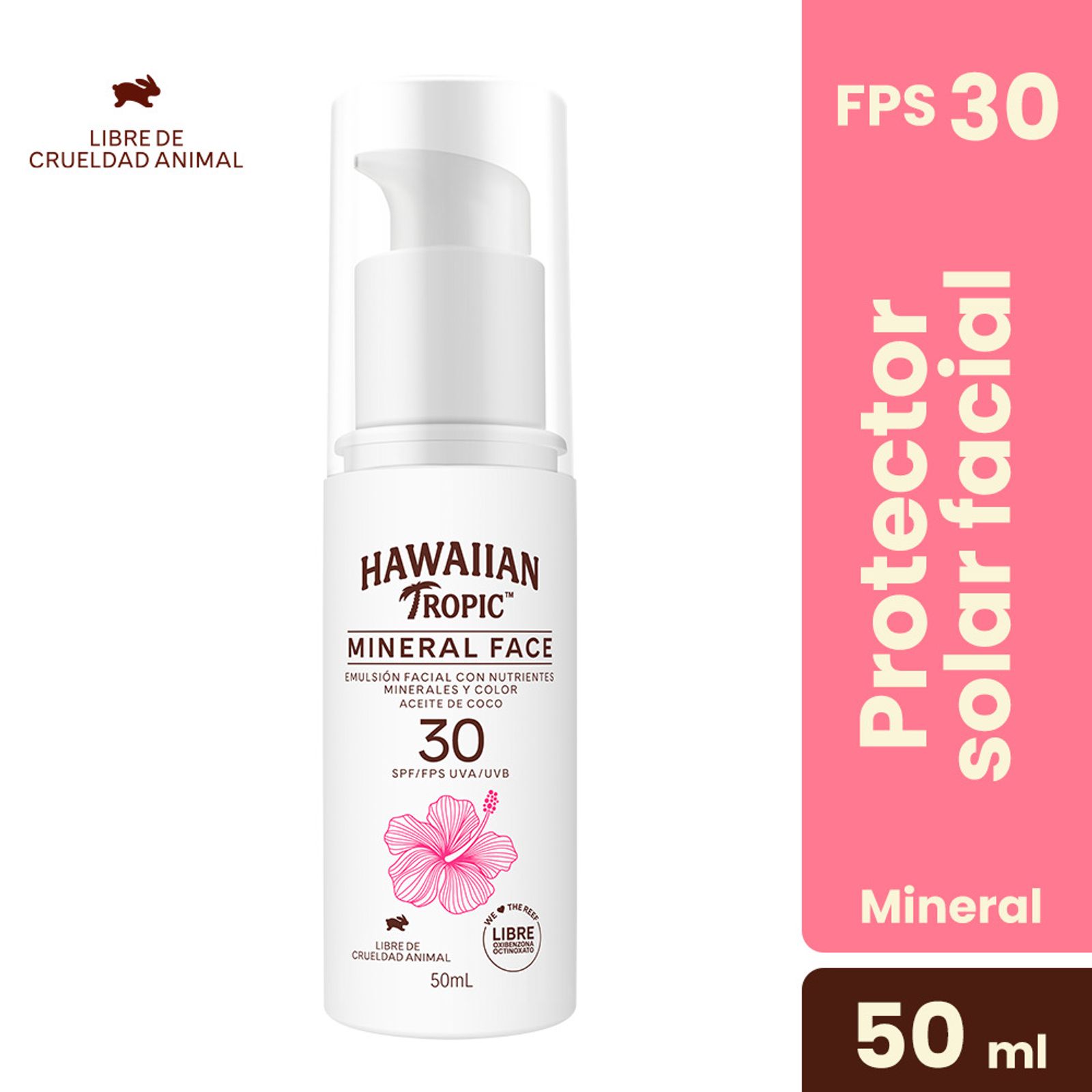 Hawaiian Tropic Protector Solar Facial Mineral Milk Con Color Fps30 50 Ml