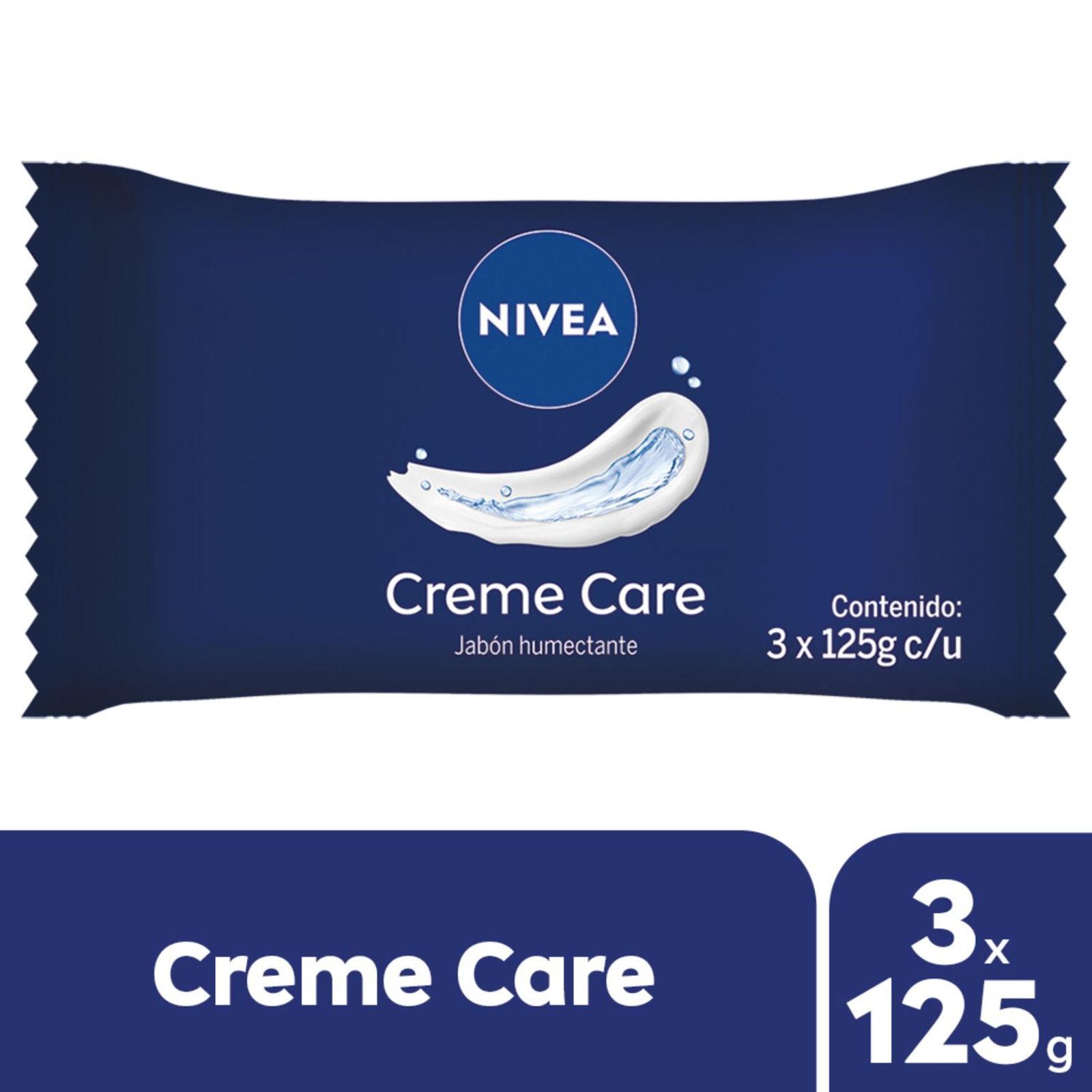 Nivea Jabón Humectante Creme Care Para Todo Tipo De Piel 125 Gr (3 Unidades)
