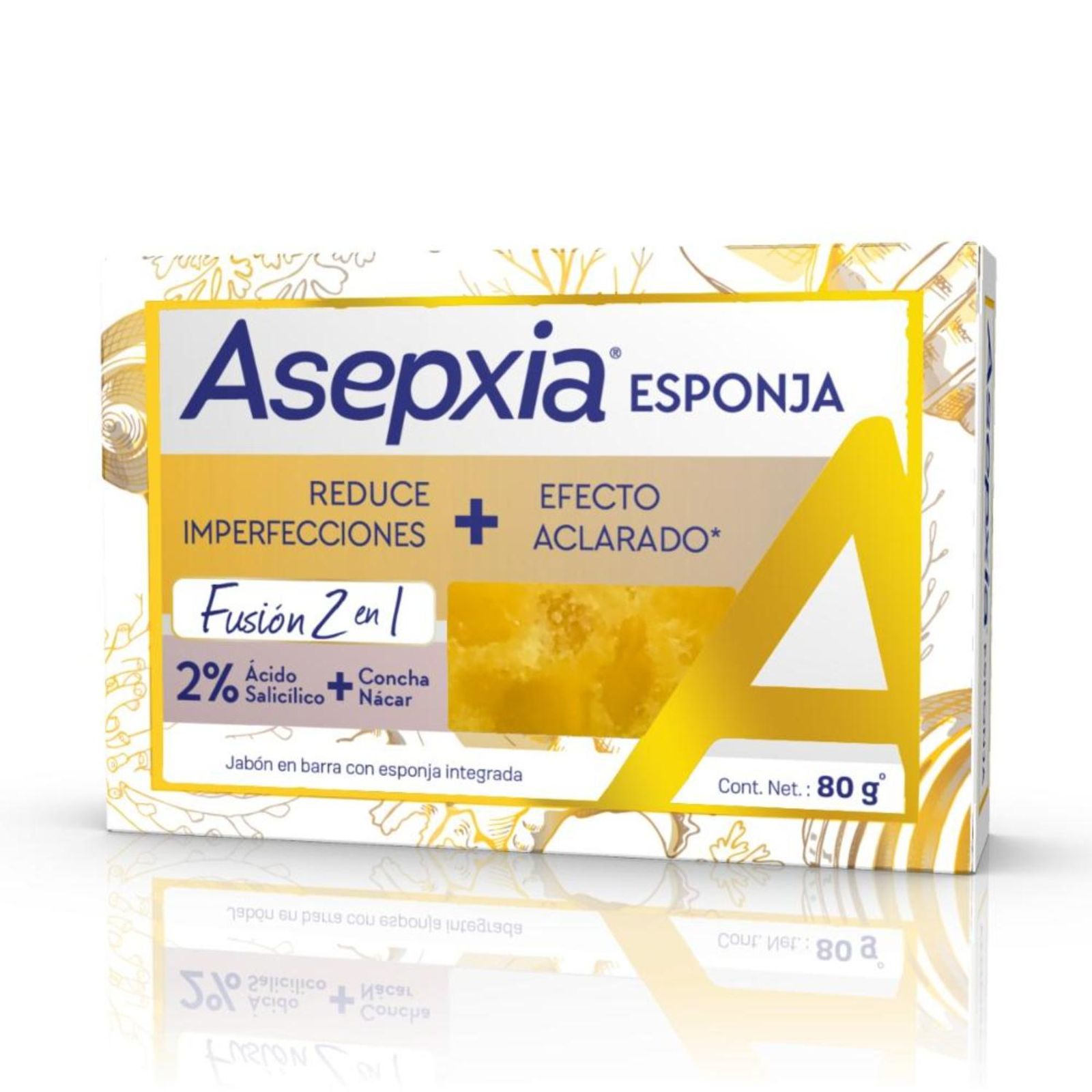 Asepxia Jabón Esponja Fusión 2 En 1 80 Gr