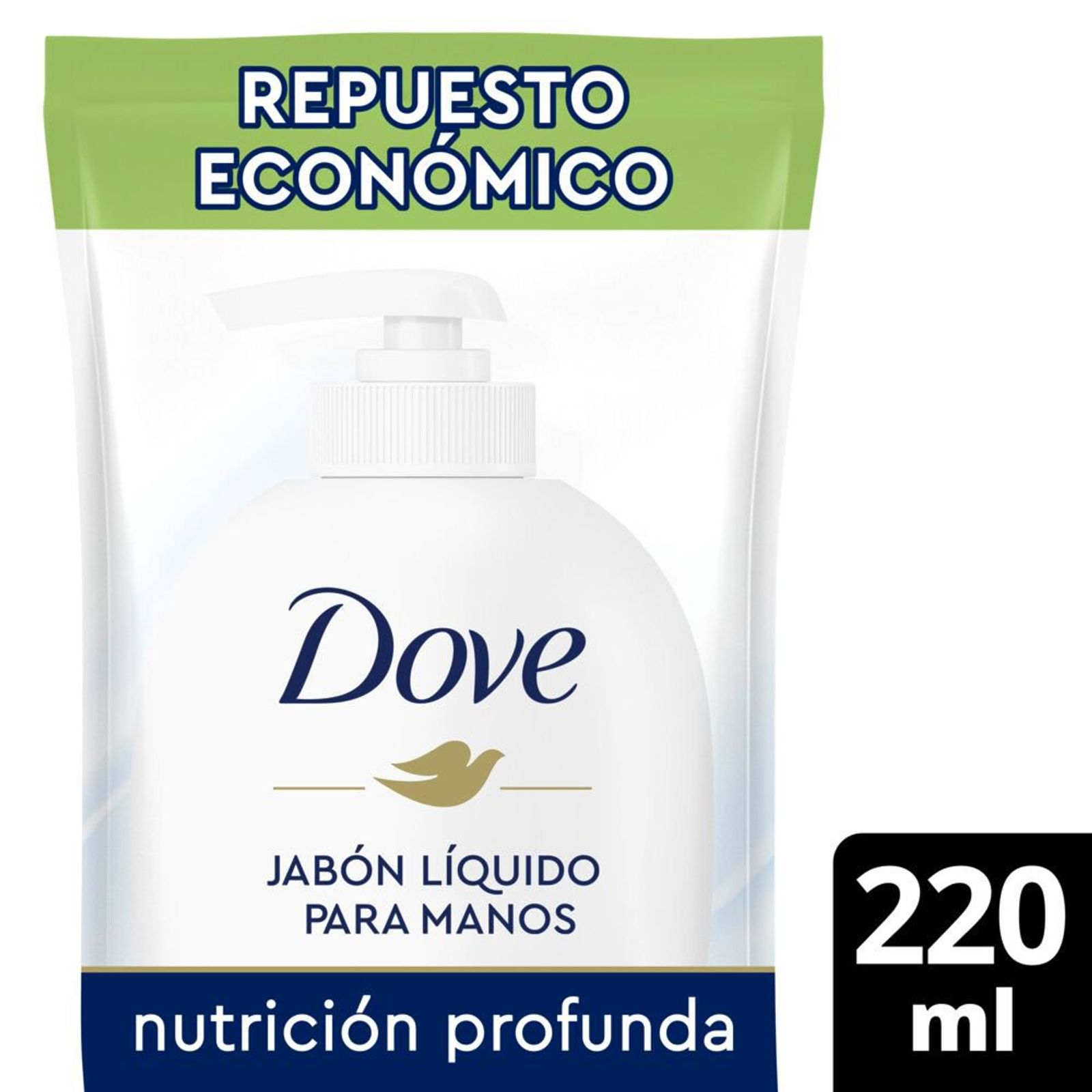 Jabón Líquido Para Manos Dove Doypack Nutrición Profunda X 220 Ml